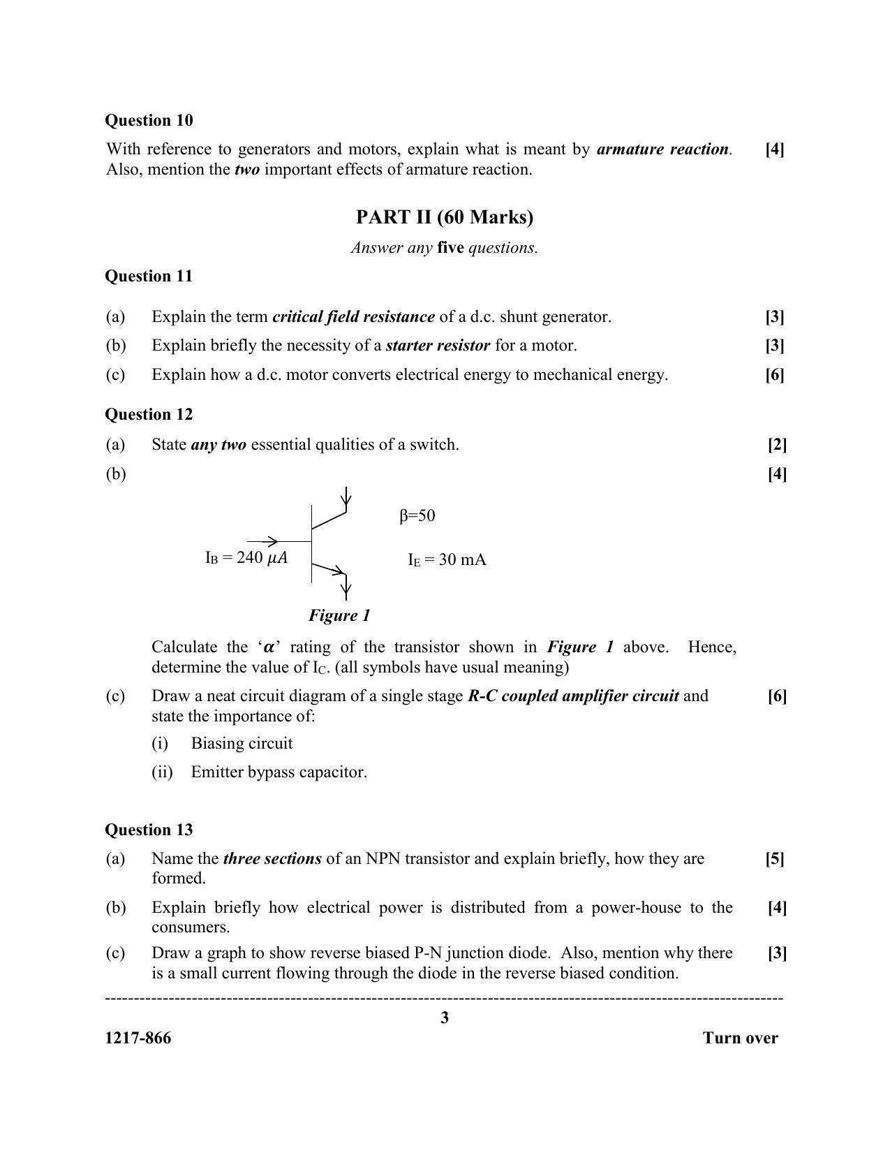 ISC Class 12 2017 ELECTRICITY AND ELECTRONICS Question Paper - Page 3