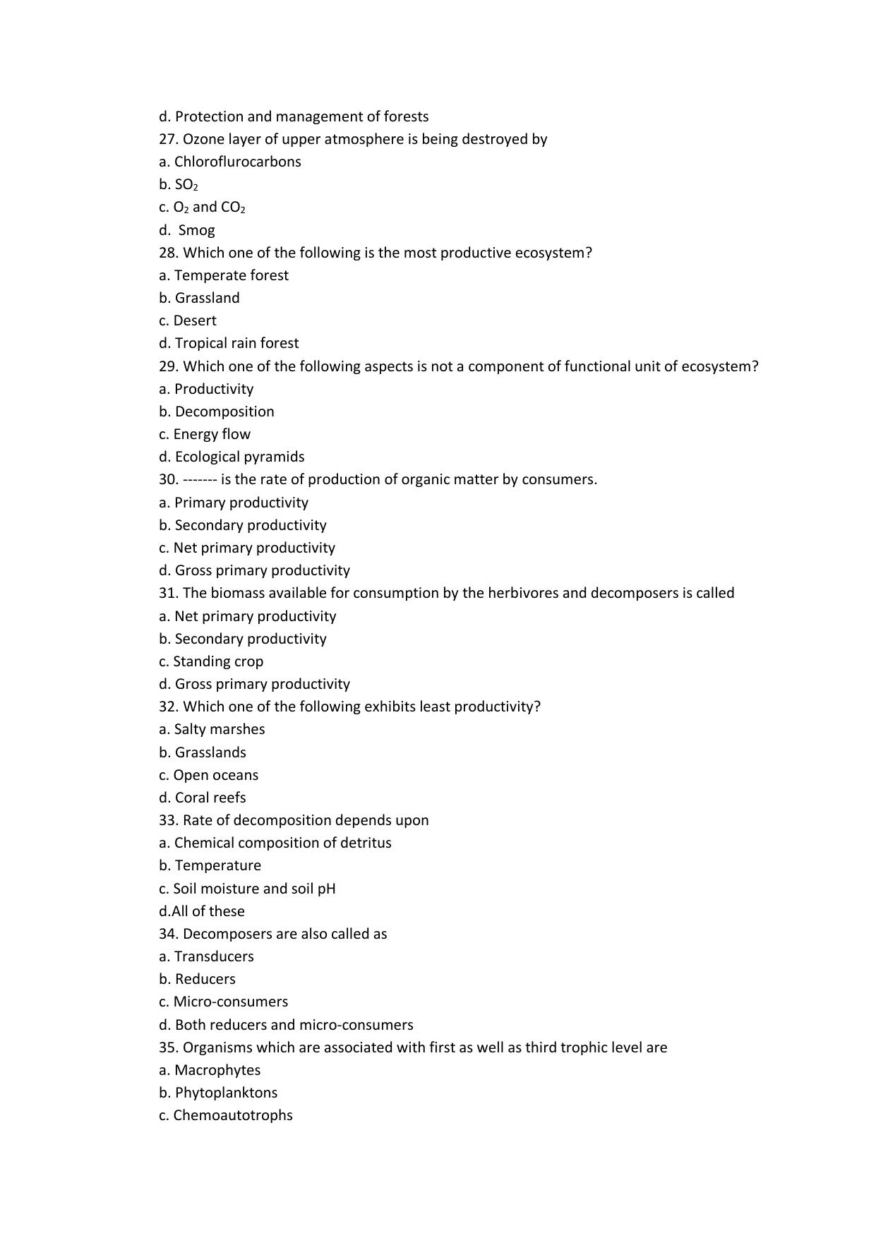 Odisha CPET 2021 WILDLIFE & BC Question Paper - Page 4