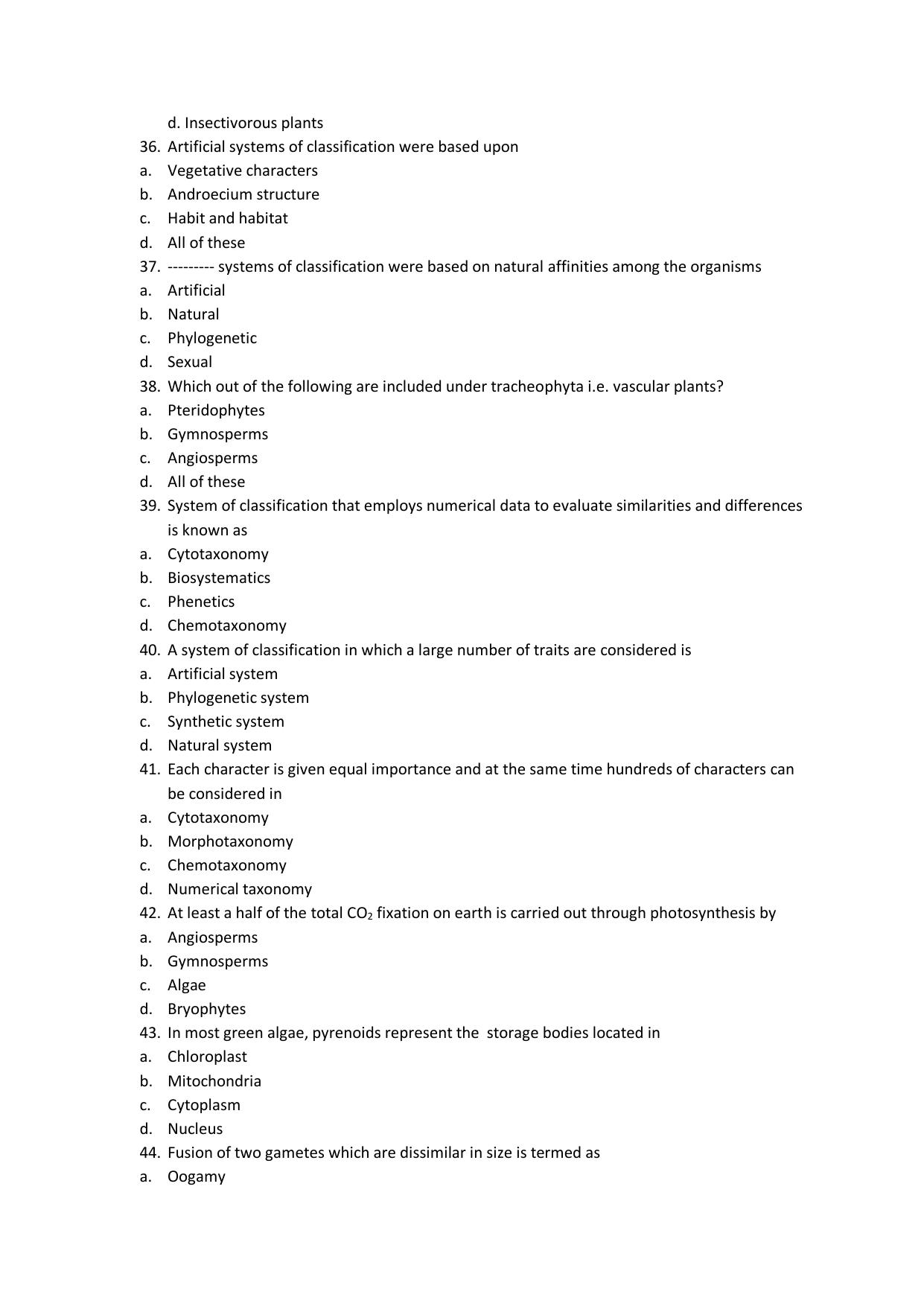 Odisha CPET 2021 WILDLIFE & BC Question Paper - Page 5