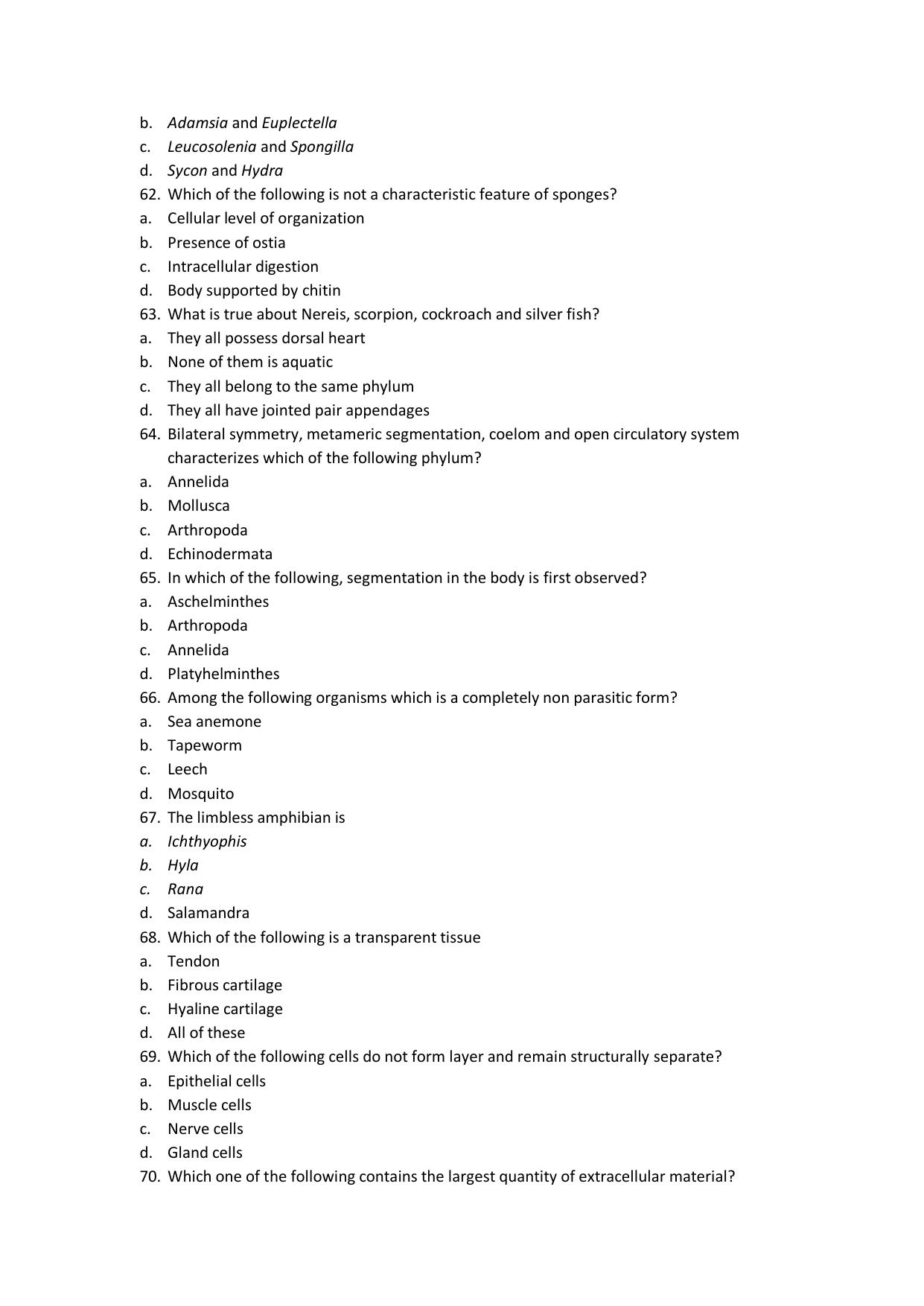Odisha CPET 2021 WILDLIFE & BC Question Paper - Page 8