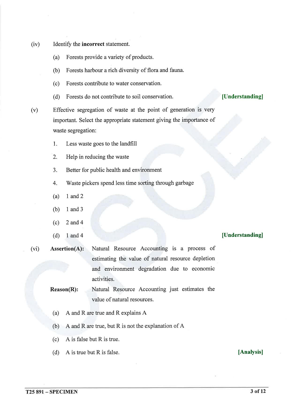 ICSE Class 10 2025 Environmental Applications (QP & MS) Specimen Paper - Page 3