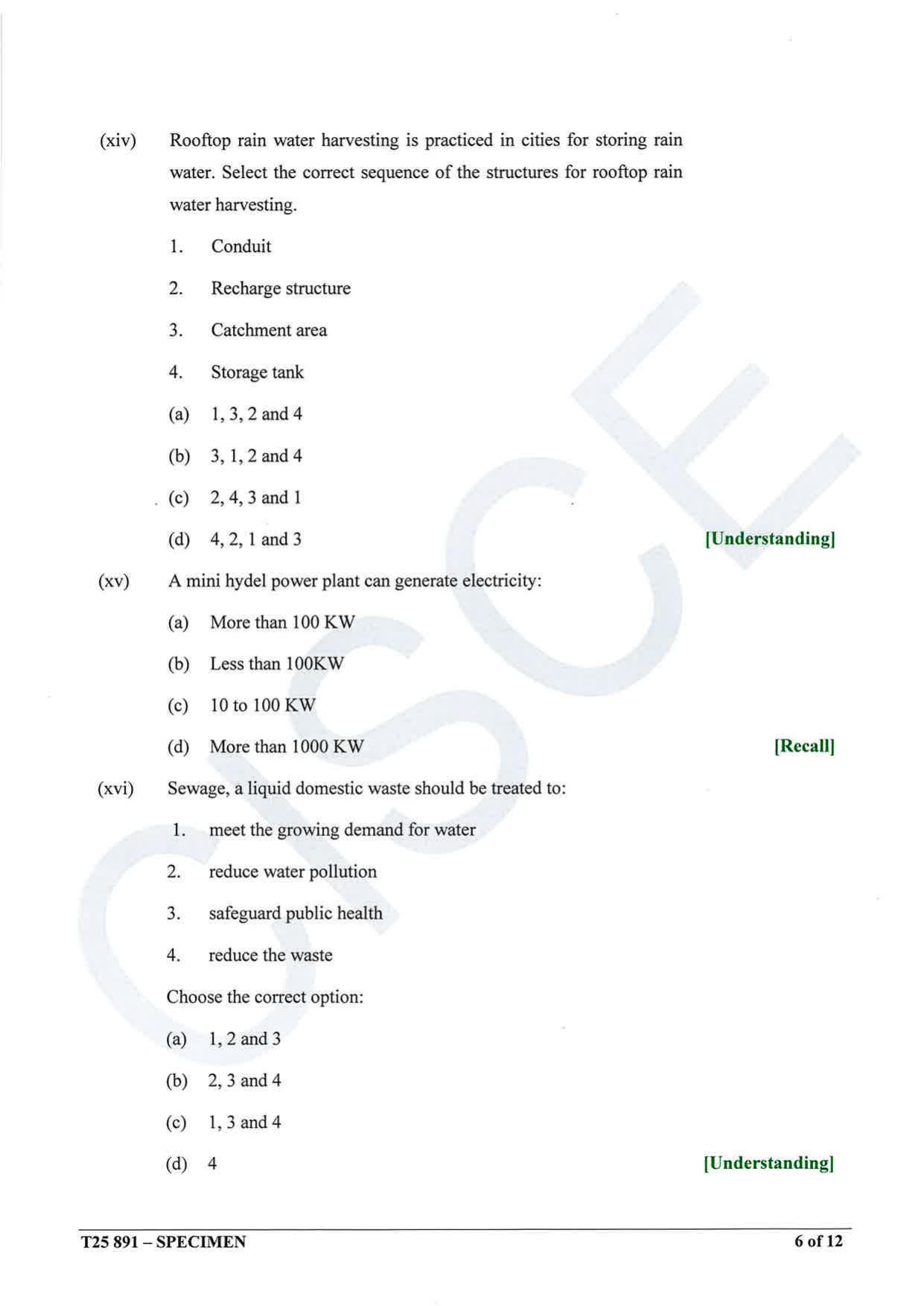 ICSE Class 10 2025 Environmental Applications (QP & MS) Specimen Paper - Page 6