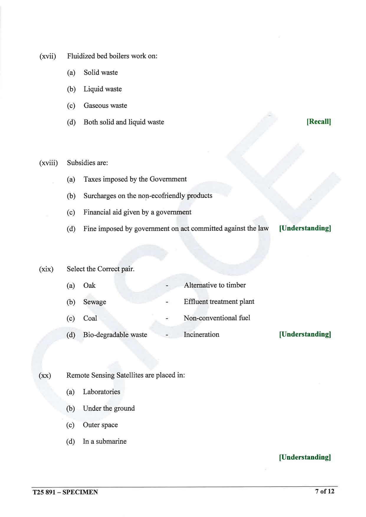 ICSE Class 10 2025 Environmental Applications (QP & MS) Specimen Paper - Page 7