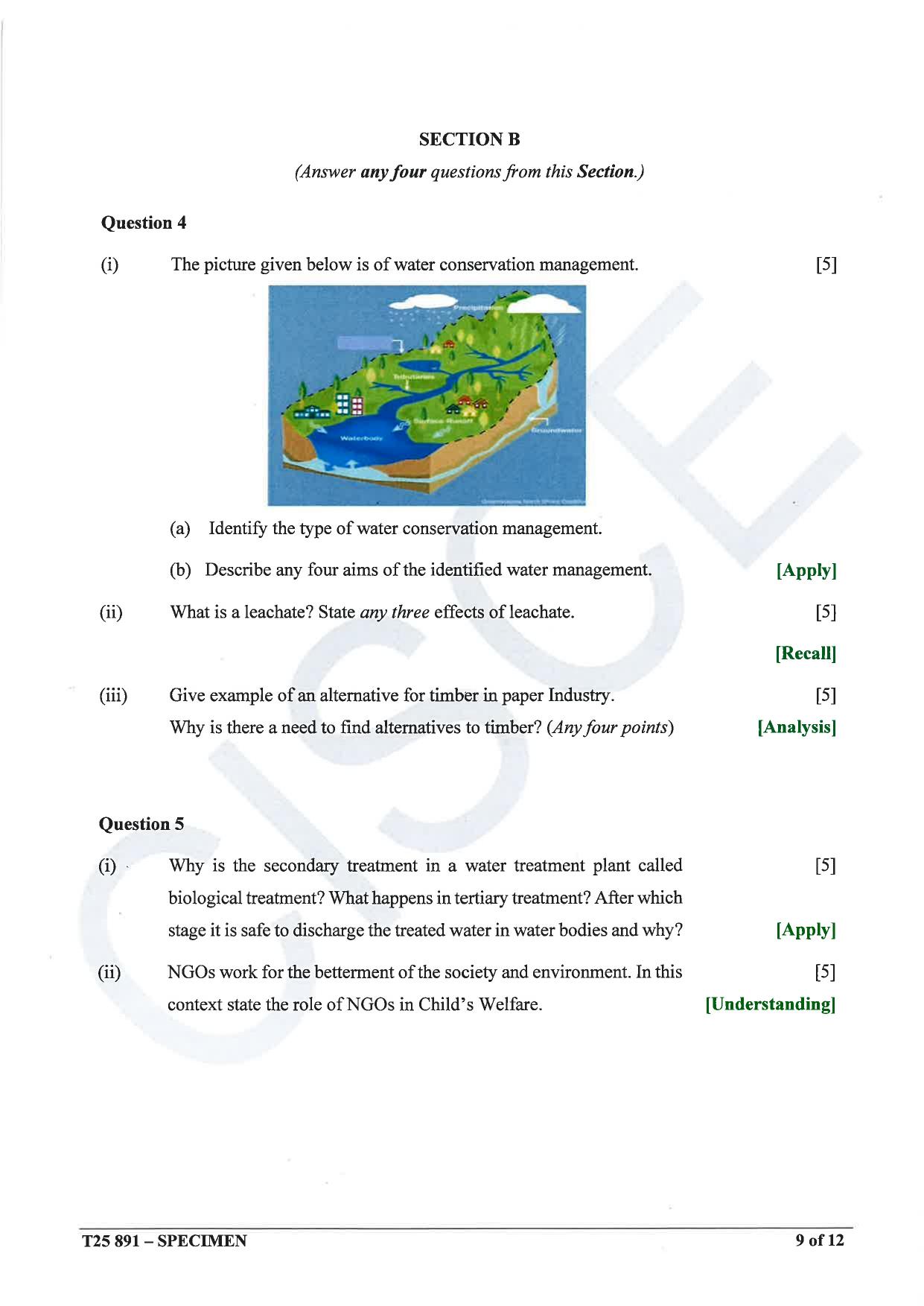 ICSE Class 10 2025 Environmental Applications (QP & MS) Specimen Paper - Page 9