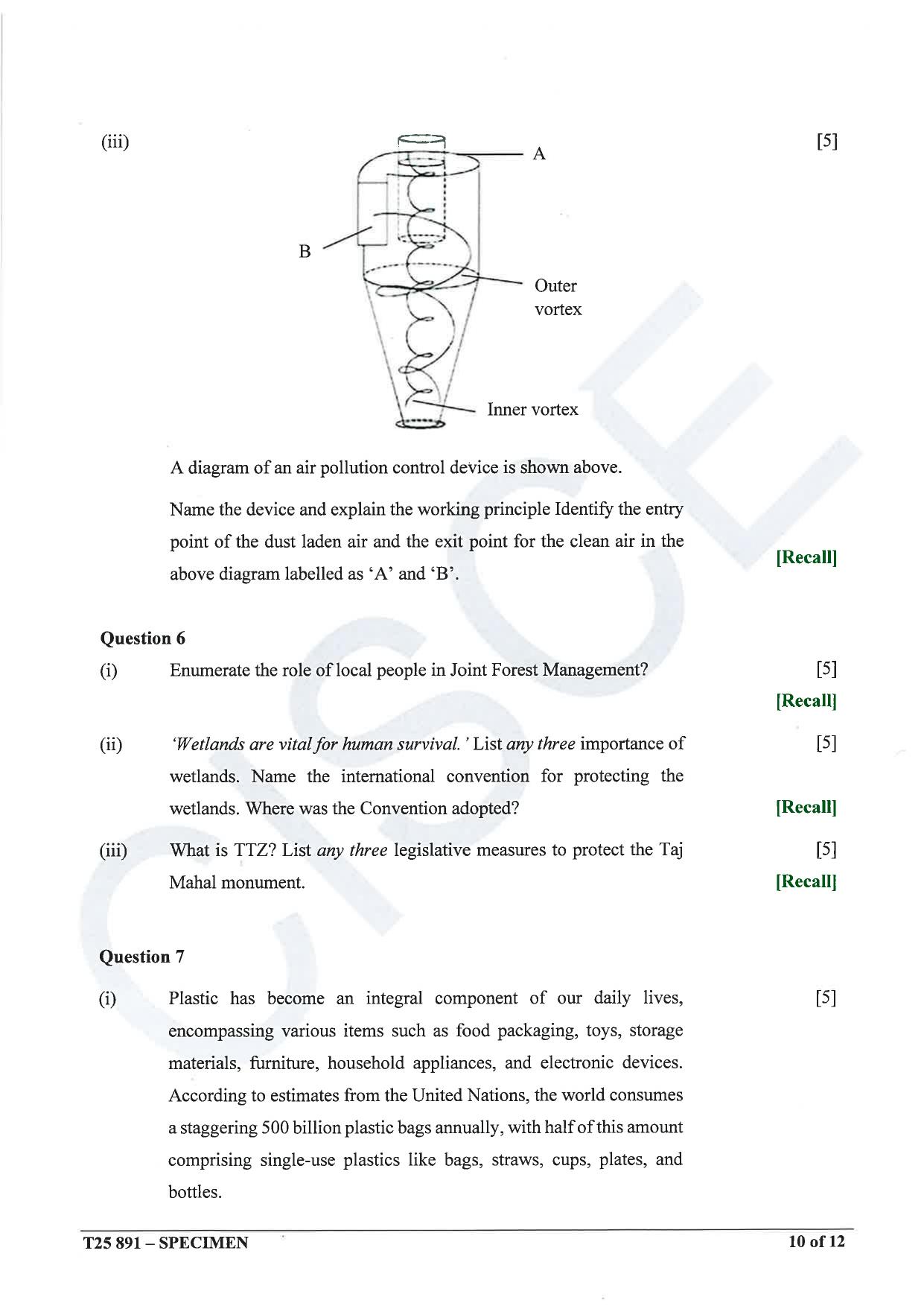 ICSE Class 10 2025 Environmental Applications (QP & MS) Specimen Paper - Page 10