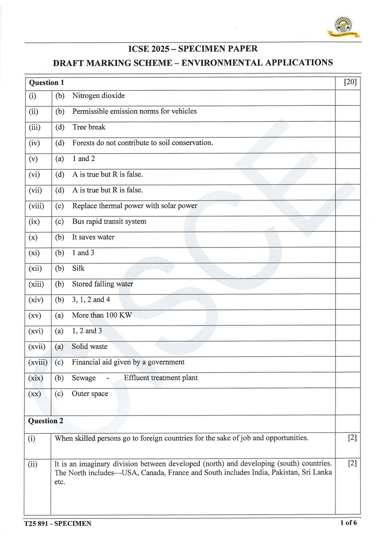 ICSE Class 10 2025 Environmental Applications (QP & MS) Specimen Paper - Page 13