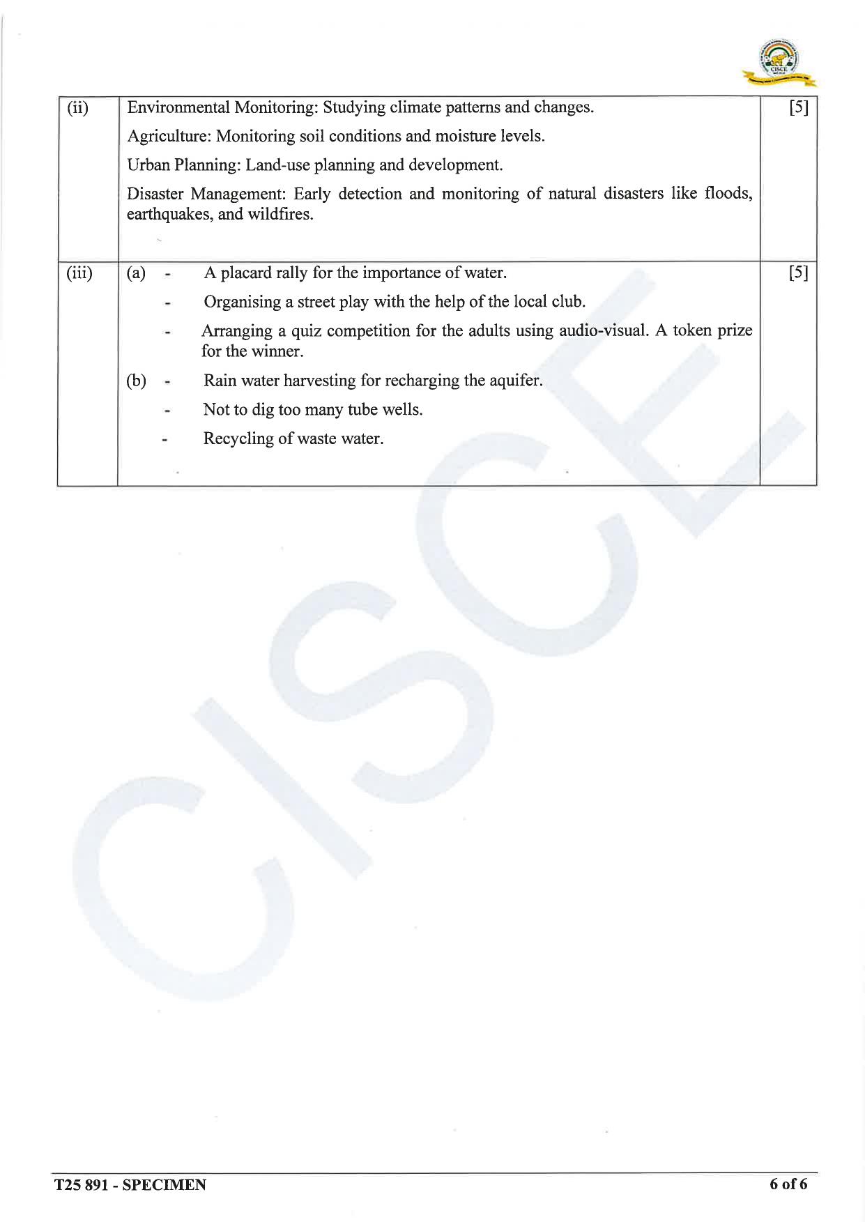 ICSE Class 10 2025 Environmental Applications (QP & MS) Specimen Paper - Page 18