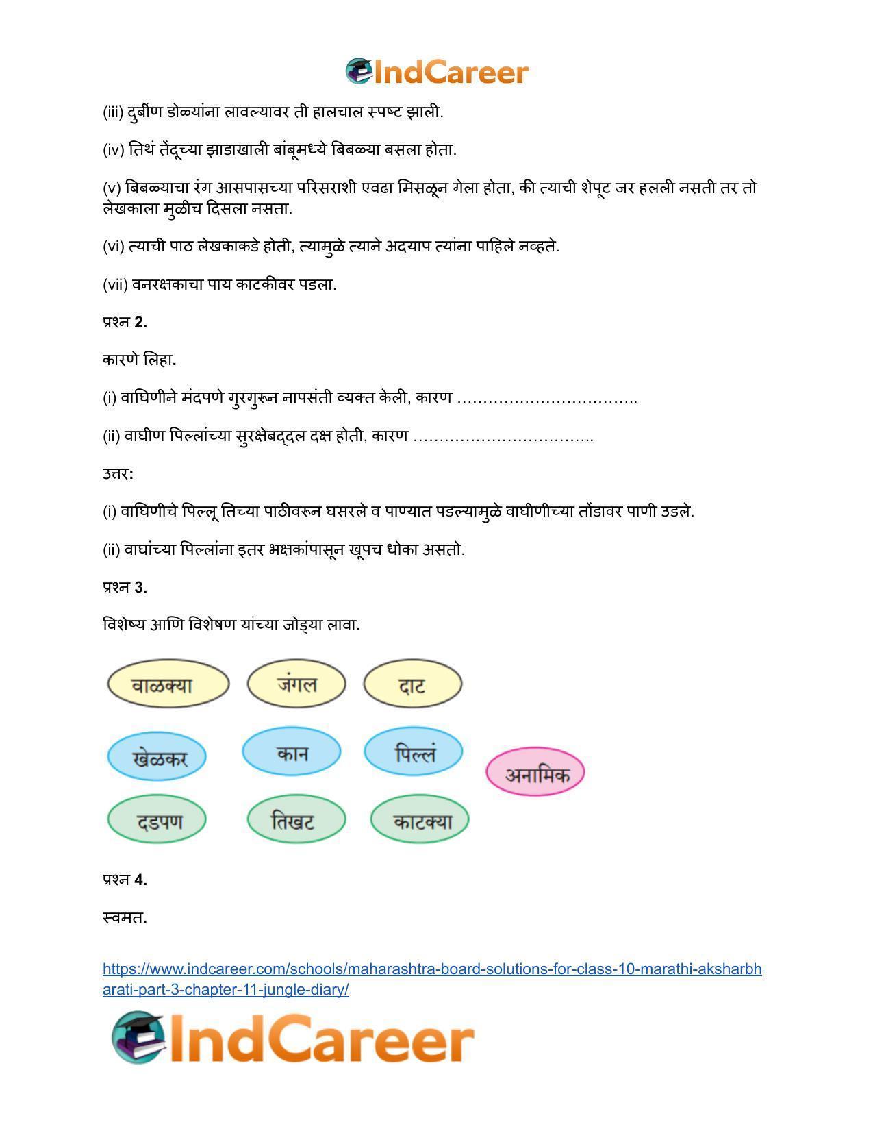 Maharashtra Board Solutions for Class 10- Marathi Aksharbharati (Part- 3): Chapter 11- जंगल डायरी - Page 3