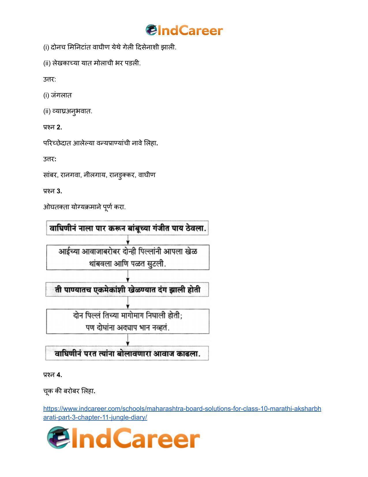 Maharashtra Board Solutions for Class 10- Marathi Aksharbharati (Part- 3): Chapter 11- जंगल डायरी - Page 19