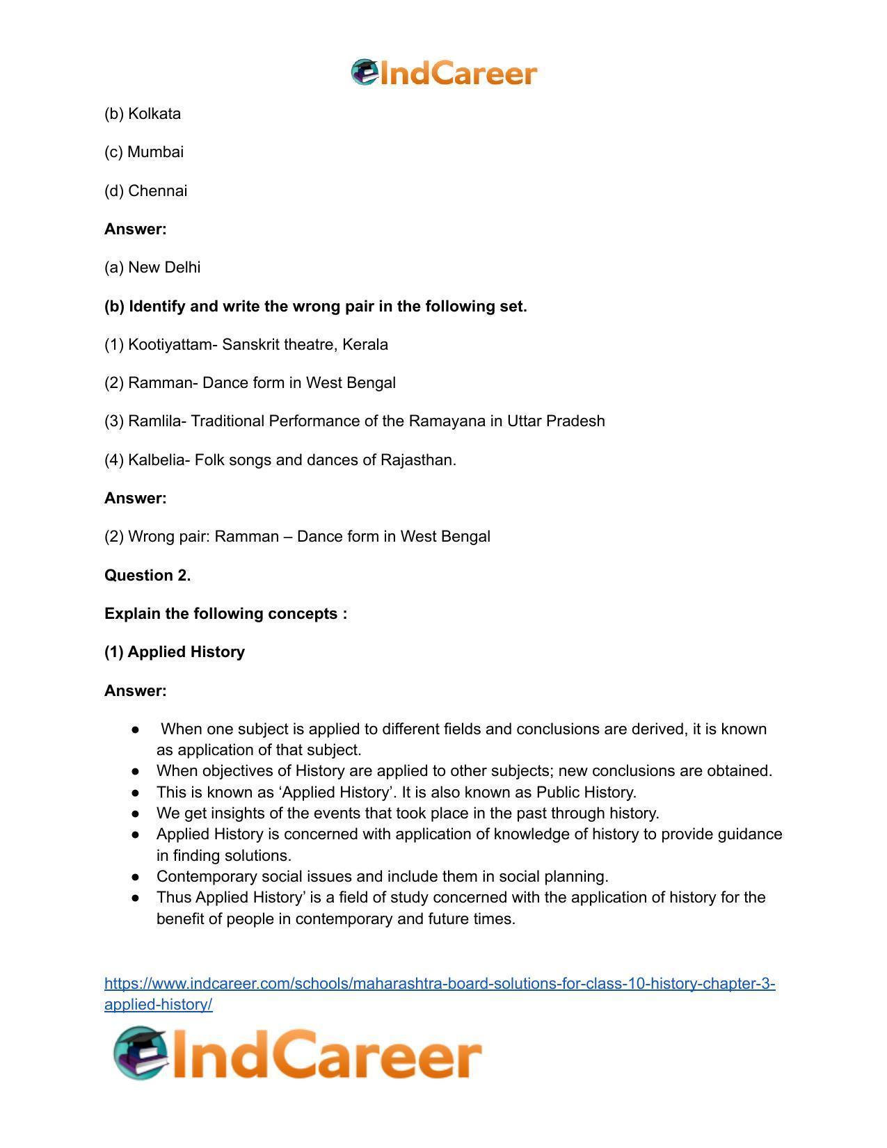Maharashtra Board Solutions for Class 10- History: Chapter 3- Applied History - Page 3