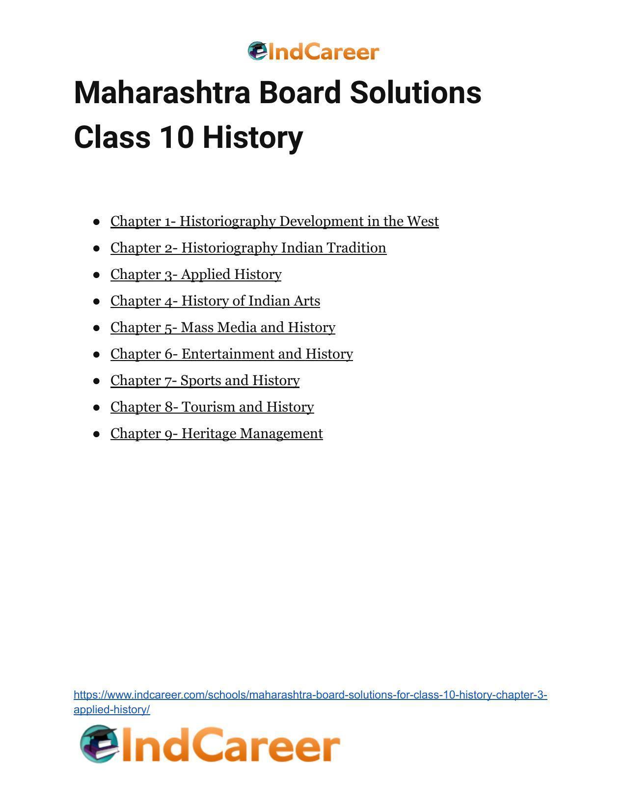 Maharashtra Board Solutions for Class 10- History: Chapter 3- Applied History - Page 26