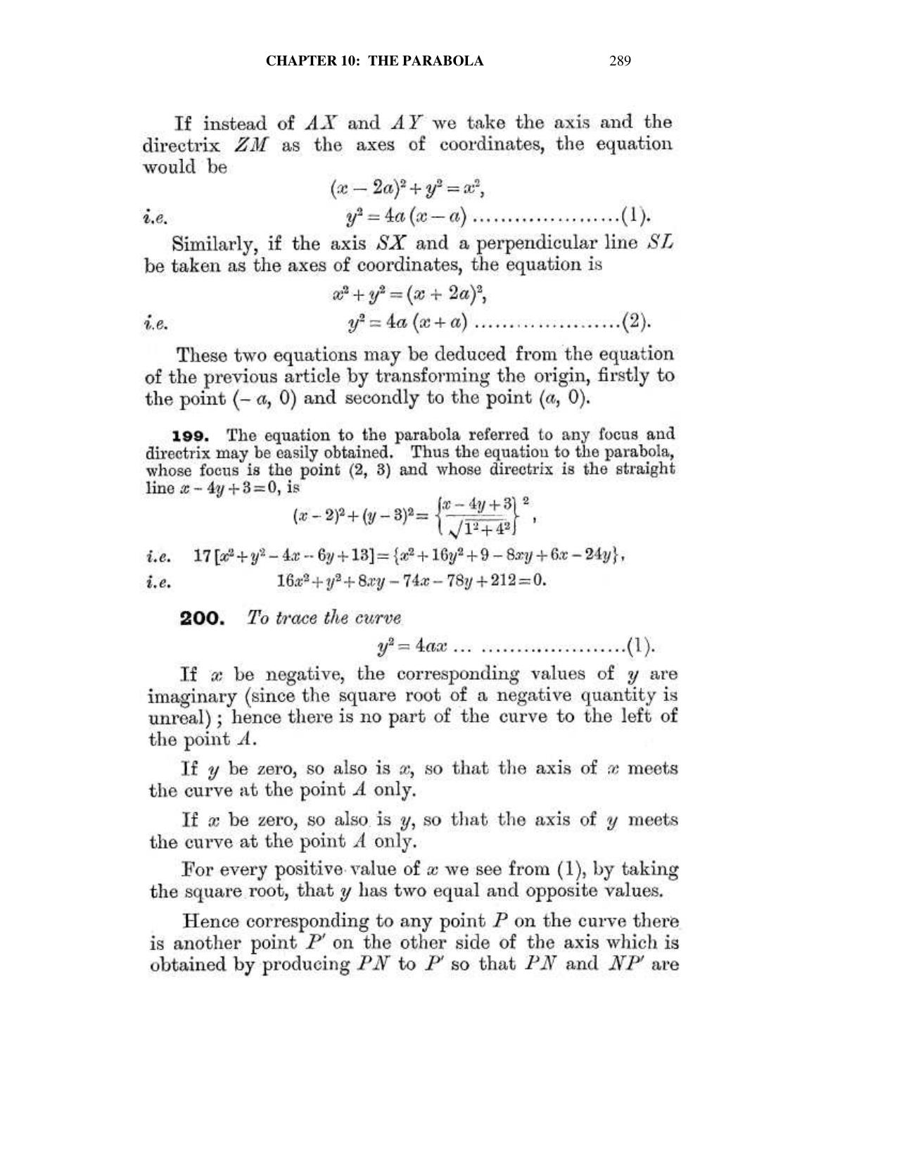 Chapter 10: The Parabola - SL Loney Solutions: The Elements of Coordinate Geometry - Page 3