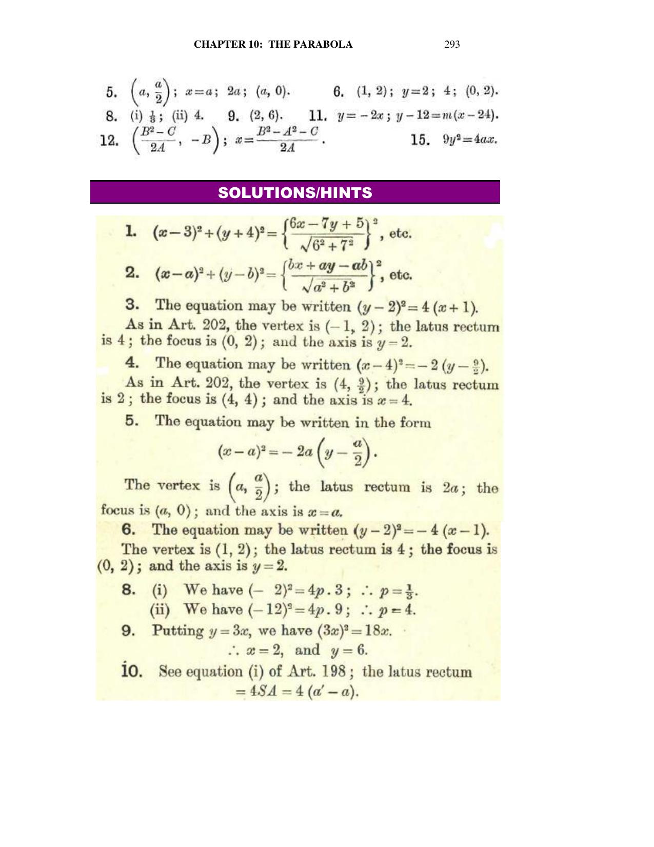 Chapter 10: The Parabola - SL Loney Solutions: The Elements of Coordinate Geometry - Page 7