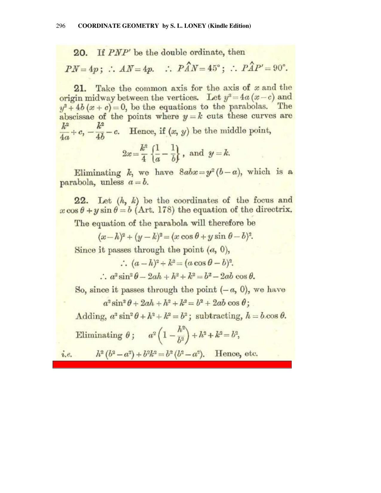 Chapter 10: The Parabola - SL Loney Solutions: The Elements of Coordinate Geometry - Page 10