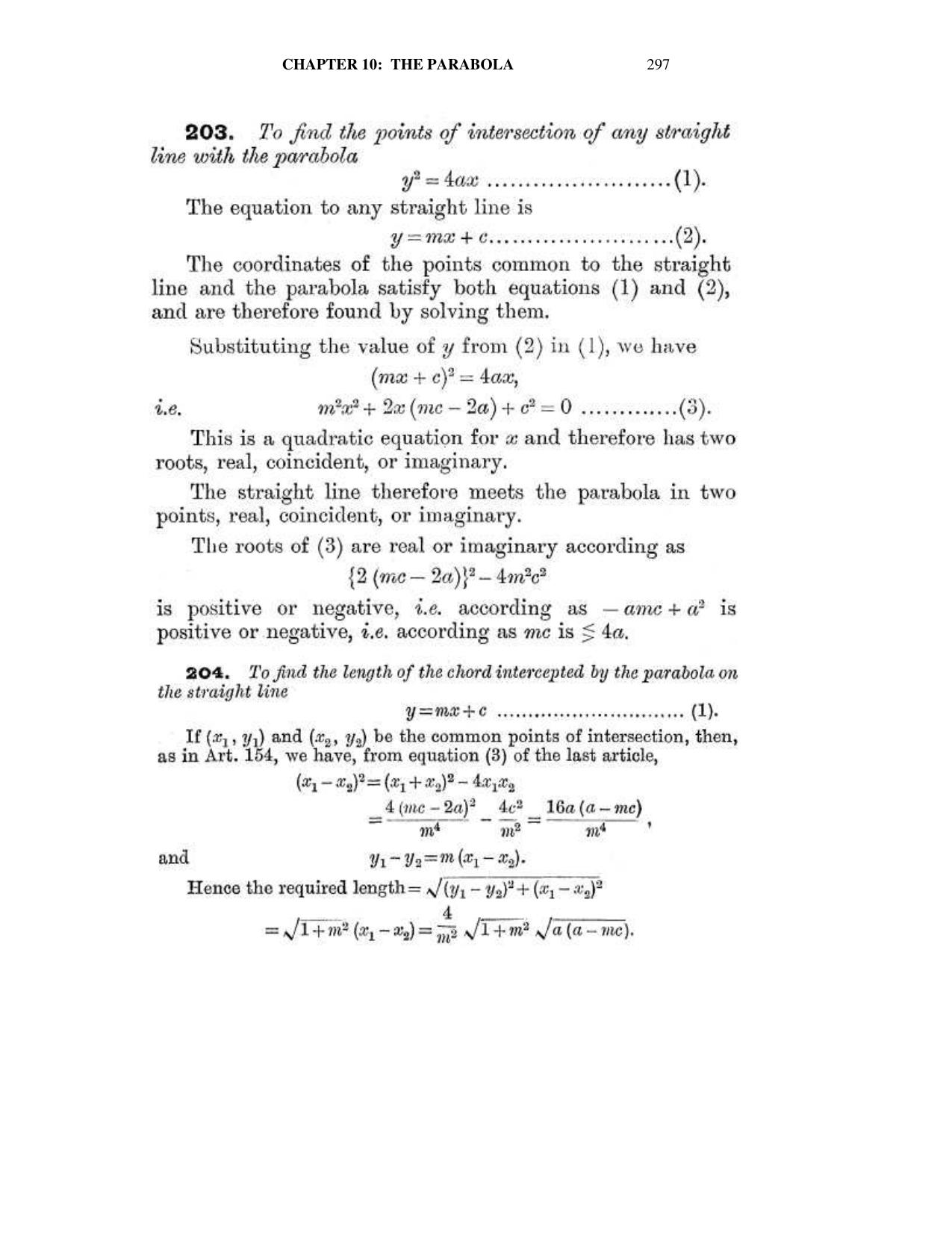 Chapter 10: The Parabola - SL Loney Solutions: The Elements of Coordinate Geometry - Page 11