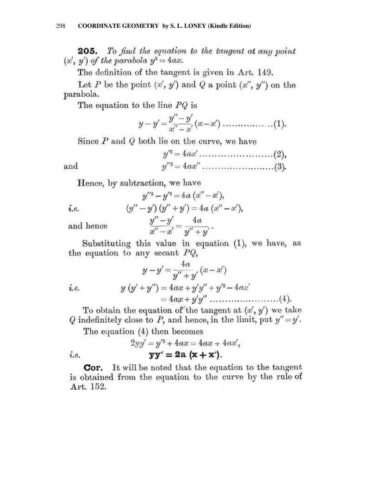 Chapter 10: The Parabola - SL Loney Solutions: The Elements of Coordinate Geometry - Page 12