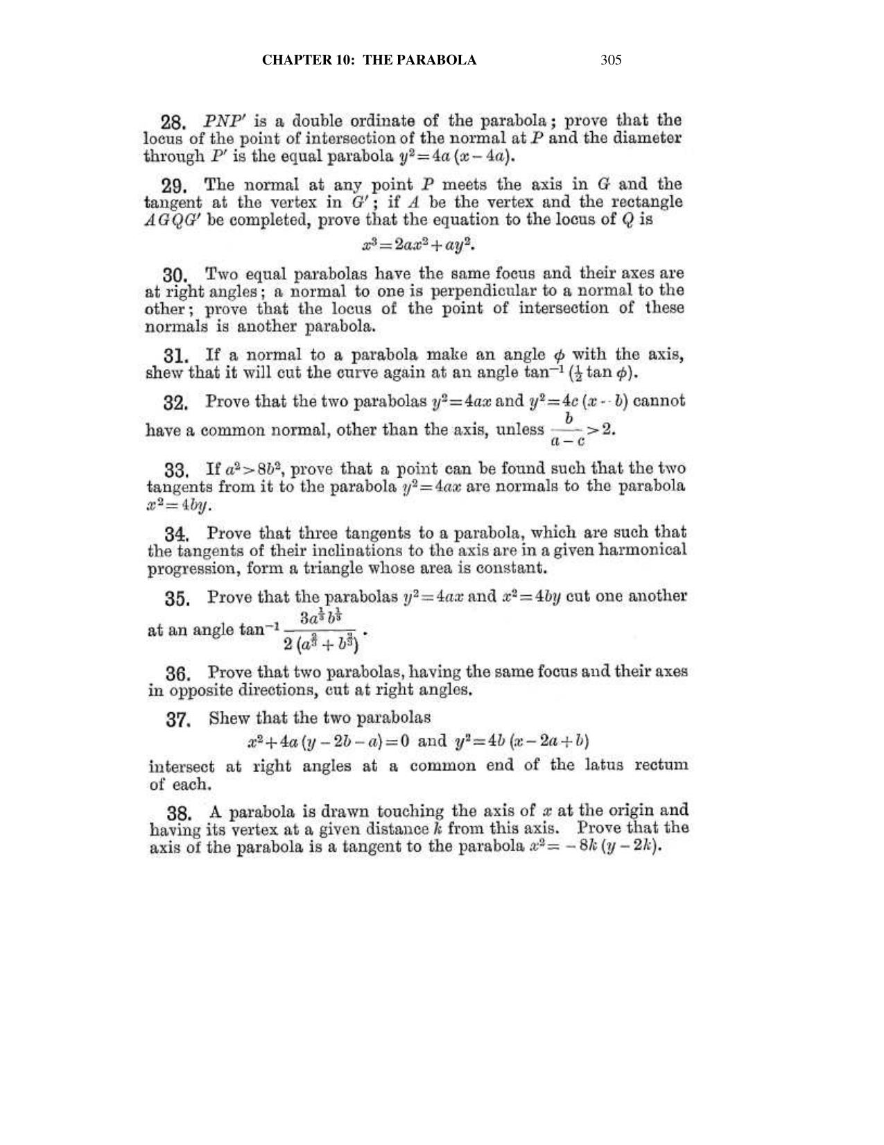 Chapter 10: The Parabola - SL Loney Solutions: The Elements of Coordinate Geometry - Page 19