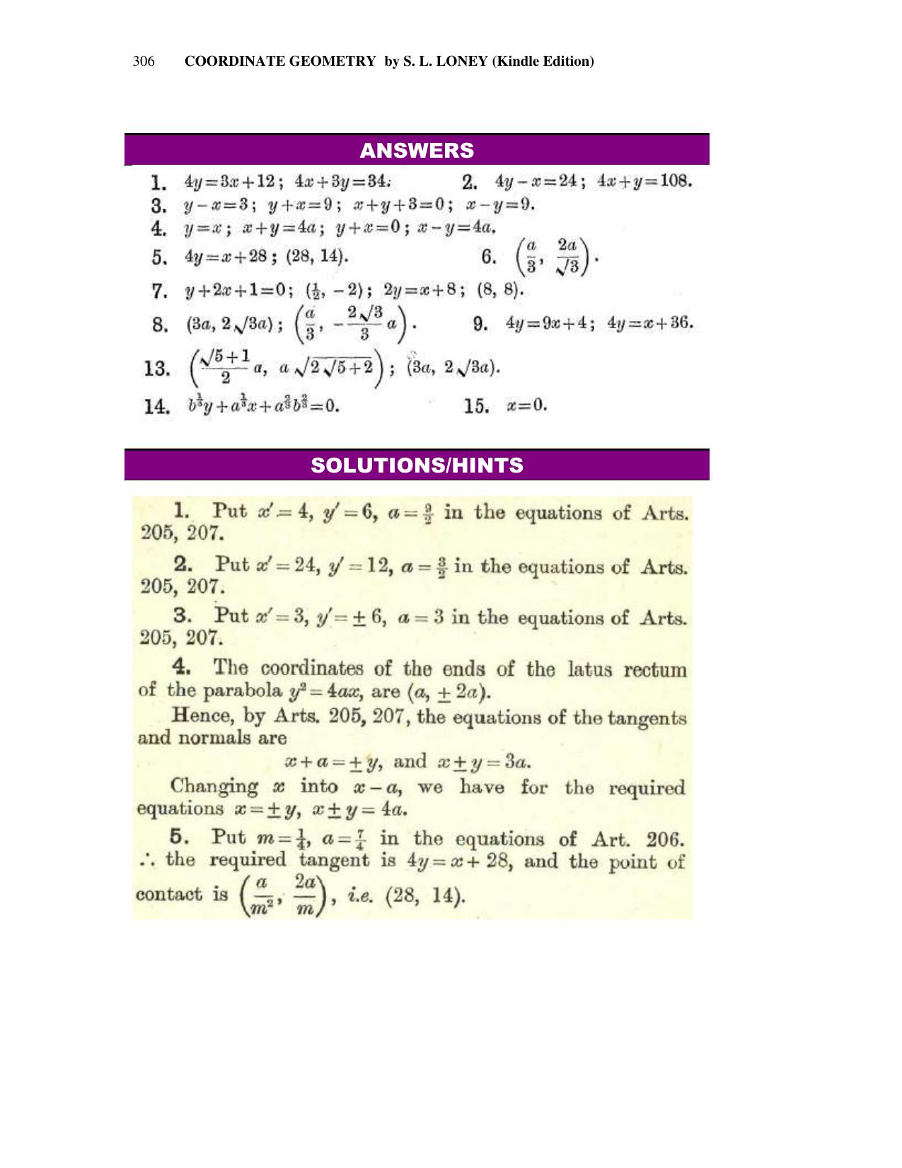 Chapter 10: The Parabola - SL Loney Solutions: The Elements of Coordinate Geometry - Page 20