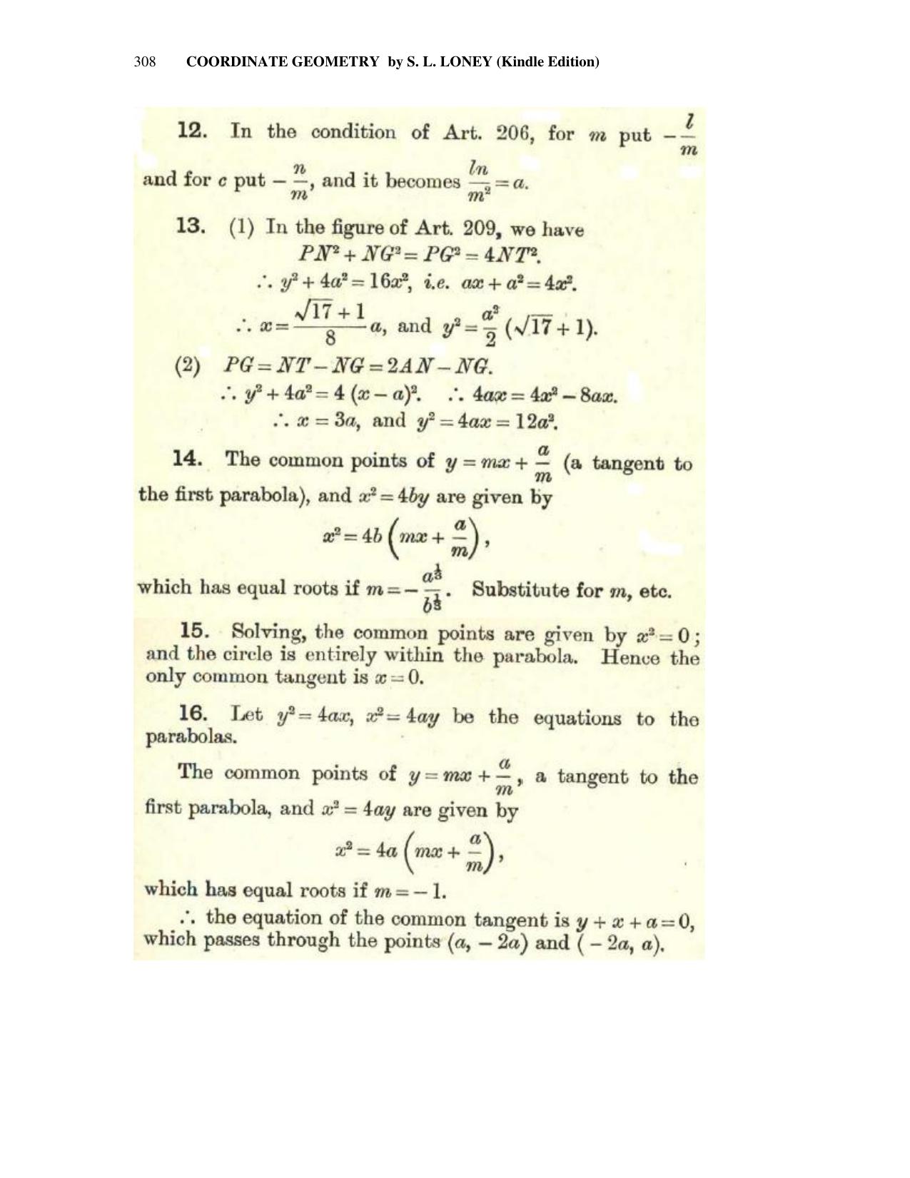 Chapter 10: The Parabola - SL Loney Solutions: The Elements of Coordinate Geometry - Page 22