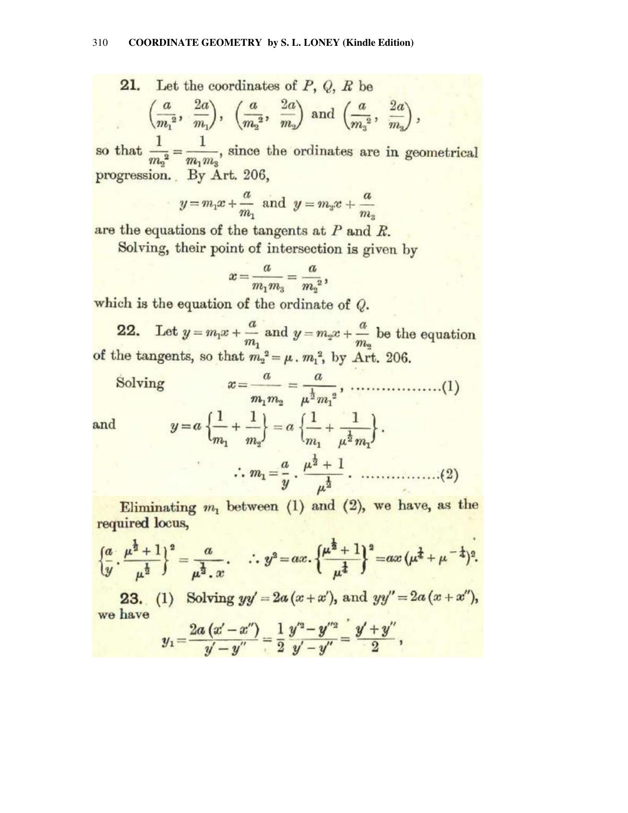 Chapter 10: The Parabola - SL Loney Solutions: The Elements of Coordinate Geometry - Page 24