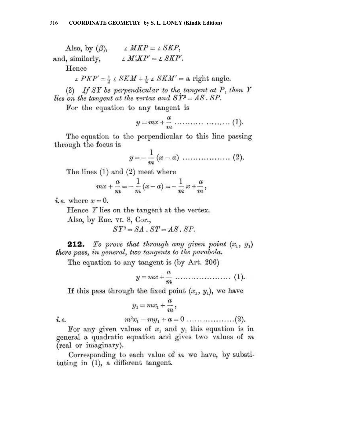 Chapter 10: The Parabola - SL Loney Solutions: The Elements of Coordinate Geometry - Page 30
