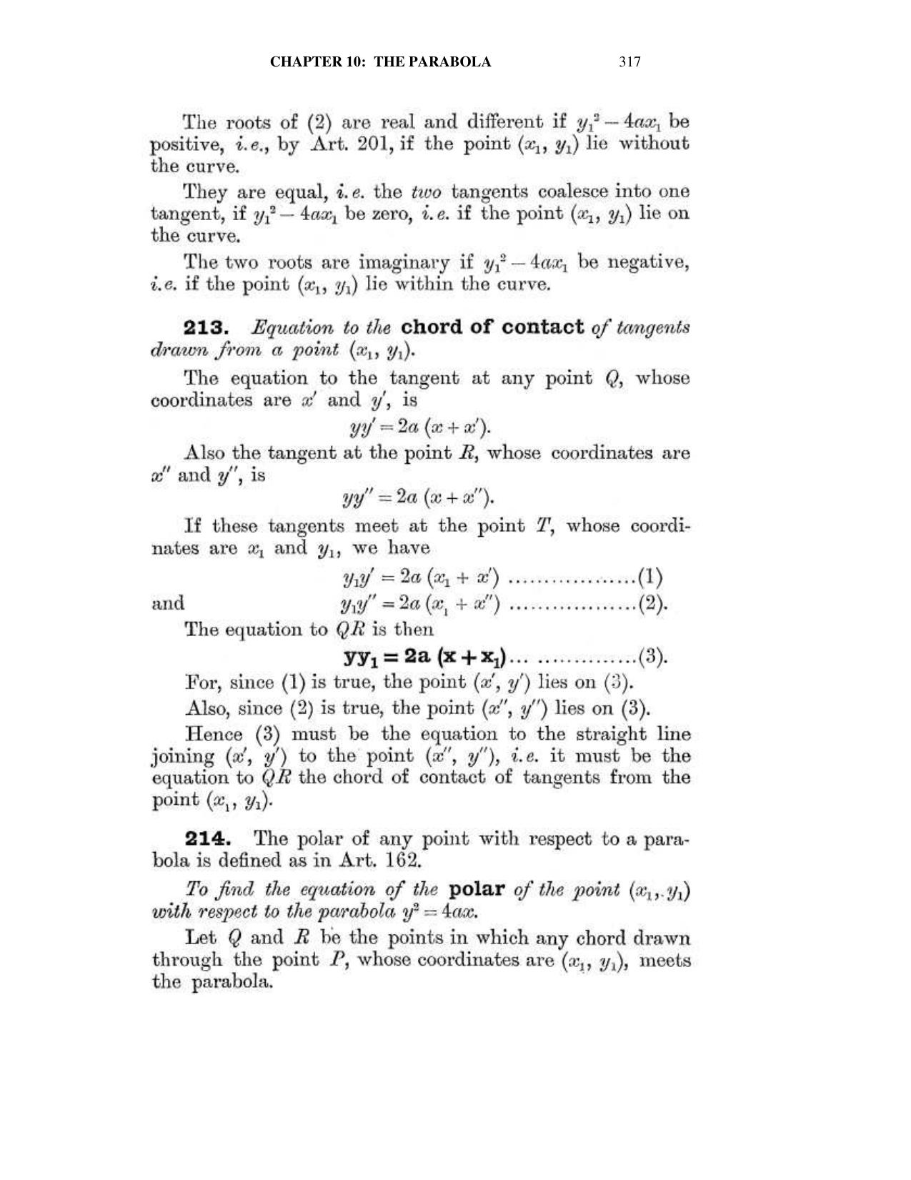 Chapter 10: The Parabola - SL Loney Solutions: The Elements of Coordinate Geometry - Page 31