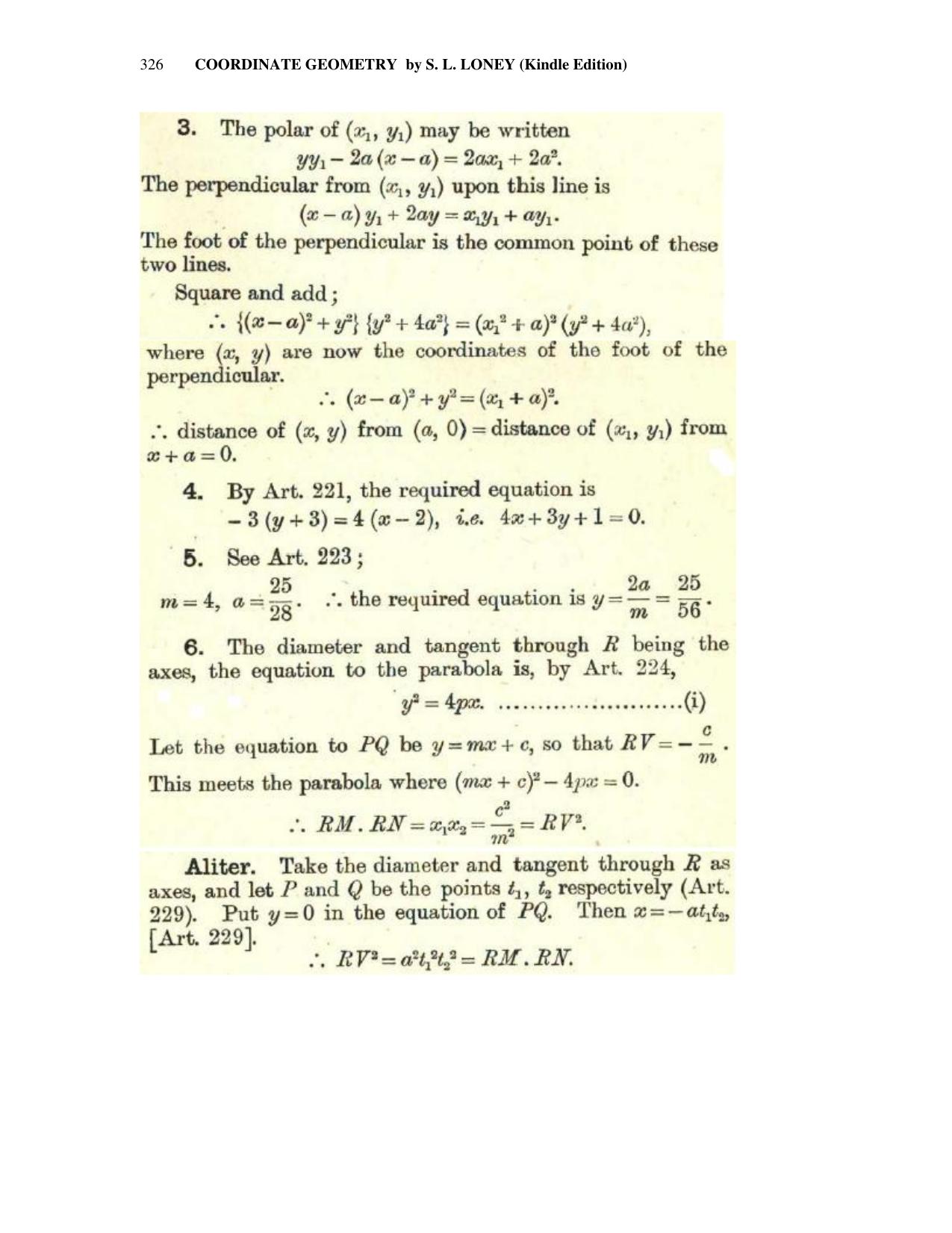 Chapter 10: The Parabola - SL Loney Solutions: The Elements of Coordinate Geometry - Page 40