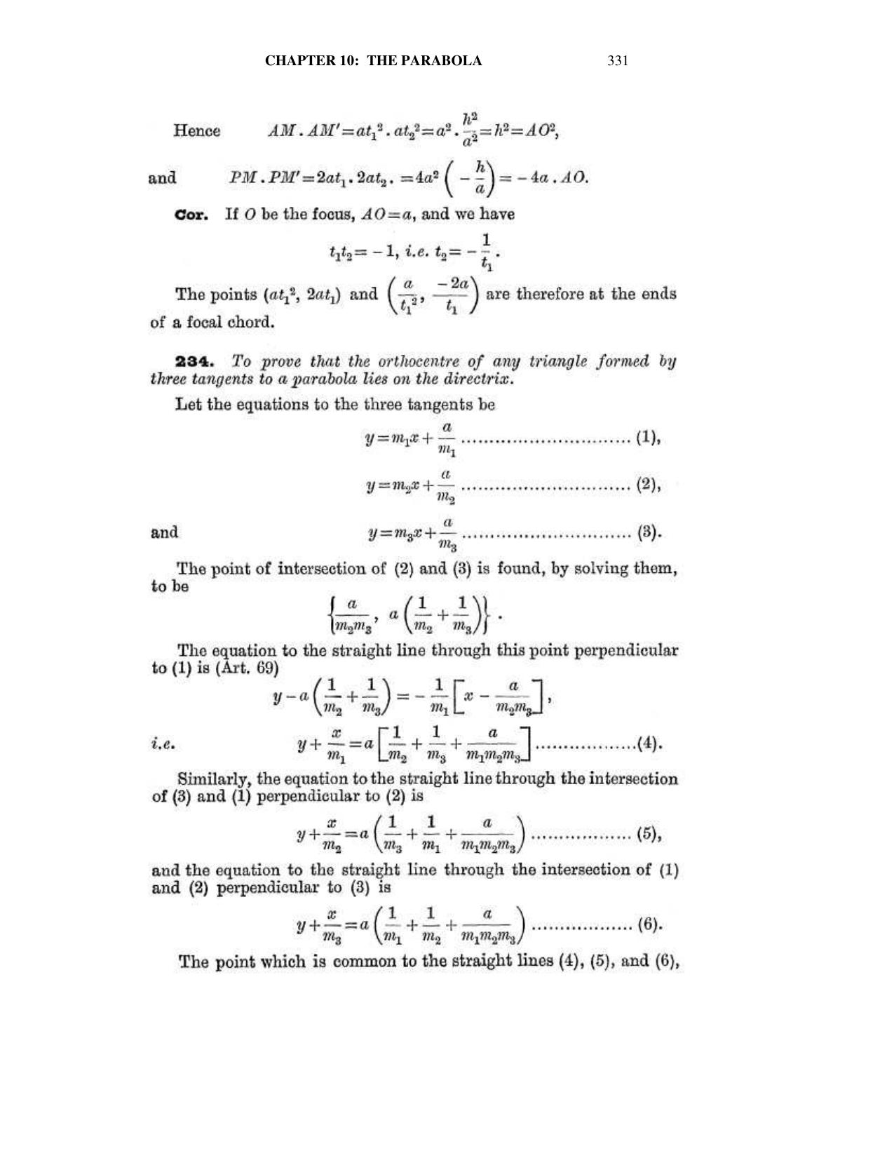 Chapter 10: The Parabola - SL Loney Solutions: The Elements of Coordinate Geometry - Page 45