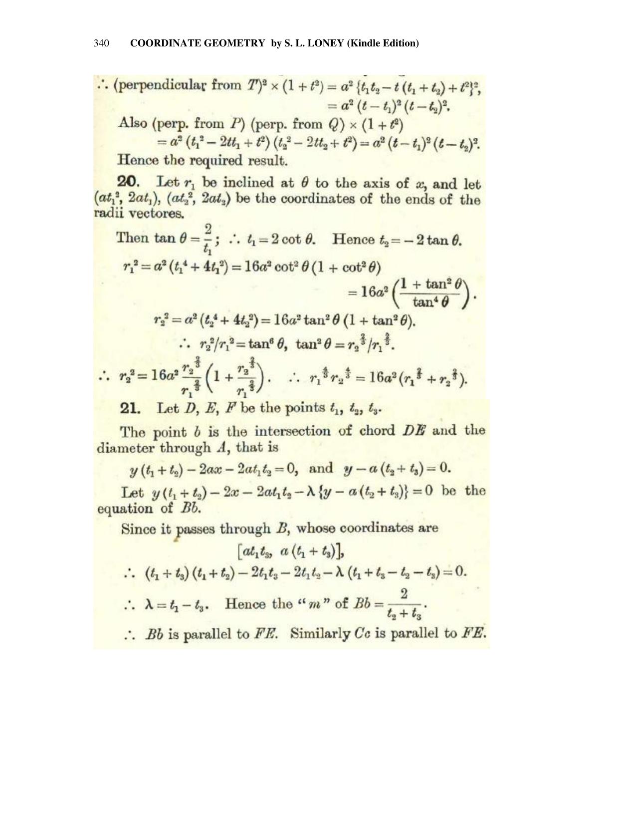 Chapter 10: The Parabola - SL Loney Solutions: The Elements of Coordinate Geometry - Page 54