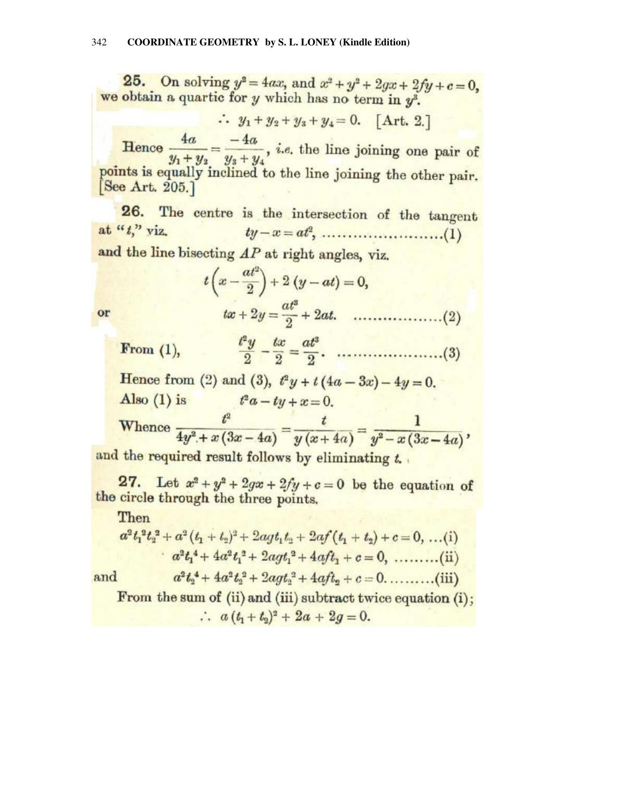 Chapter 10: The Parabola - SL Loney Solutions: The Elements of Coordinate Geometry - Page 56