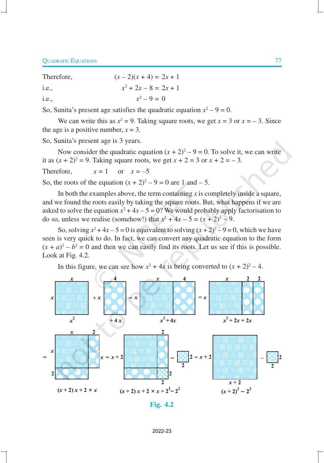 NCERT Book for Class 10 Maths Chapter 4 Quadratic Equations - Page 8