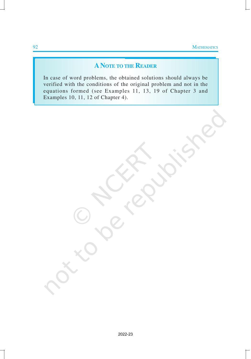 NCERT Book for Class 10 Maths Chapter 4 Quadratic Equations - Page 23