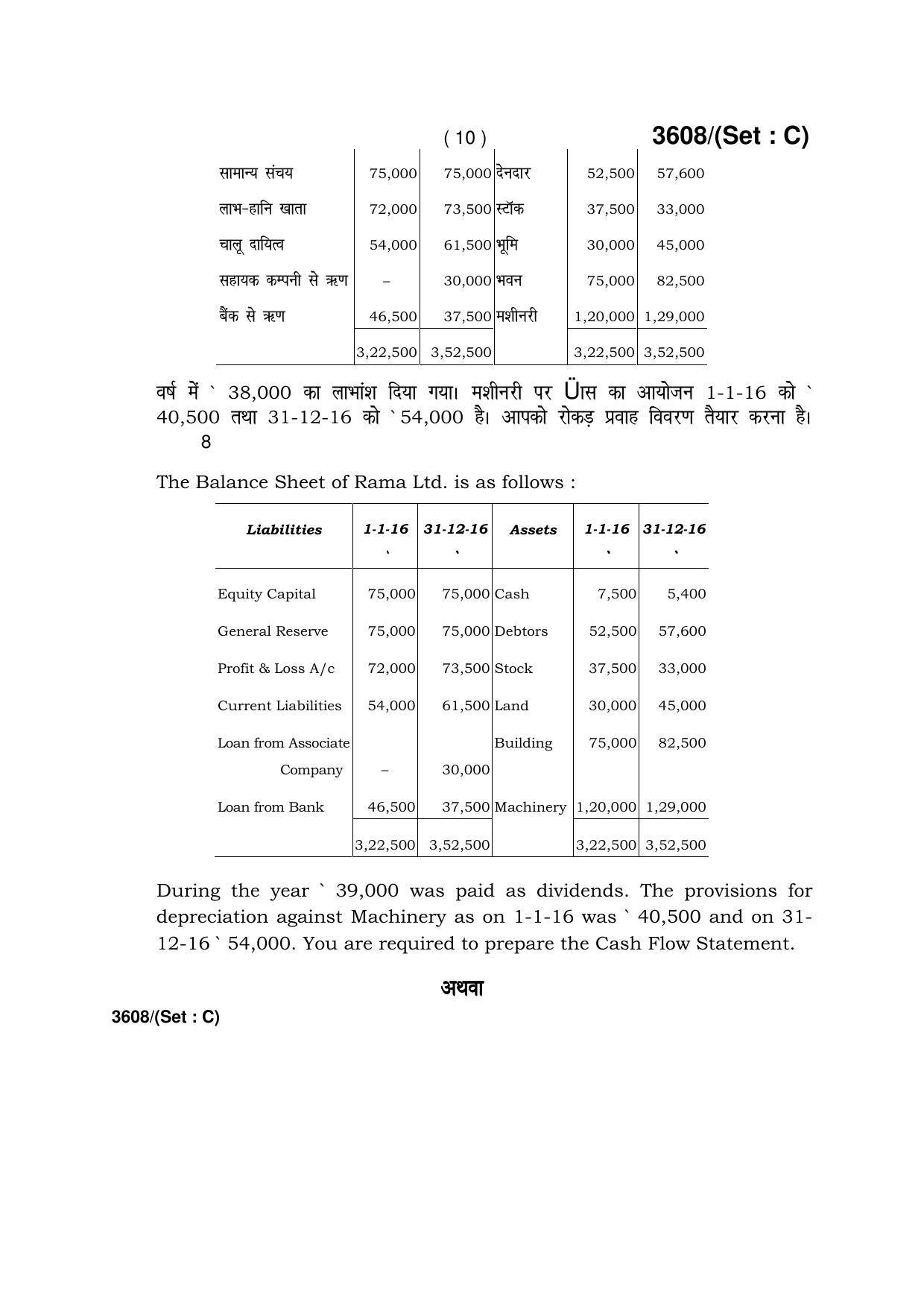 Haryana Board HBSE Class 12 Accountancy -C 2018 Question Paper - Page 10