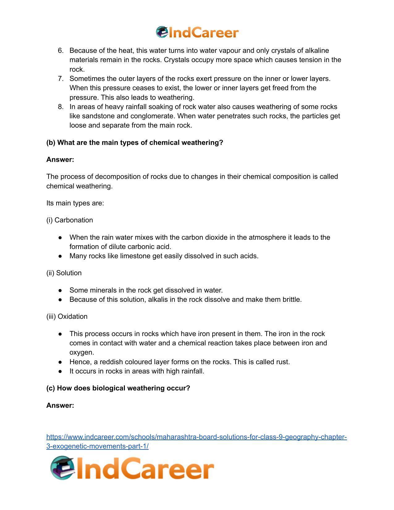 Maharashtra Board Solutions for Class 9- Geography: Chapter 3- Exogenetic Movements Part 1 - Page 3