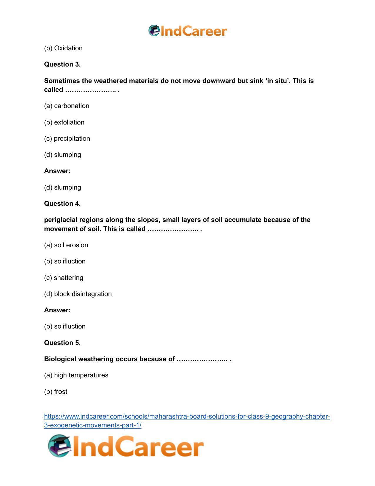 Maharashtra Board Solutions for Class 9- Geography: Chapter 3- Exogenetic Movements Part 1 - Page 8