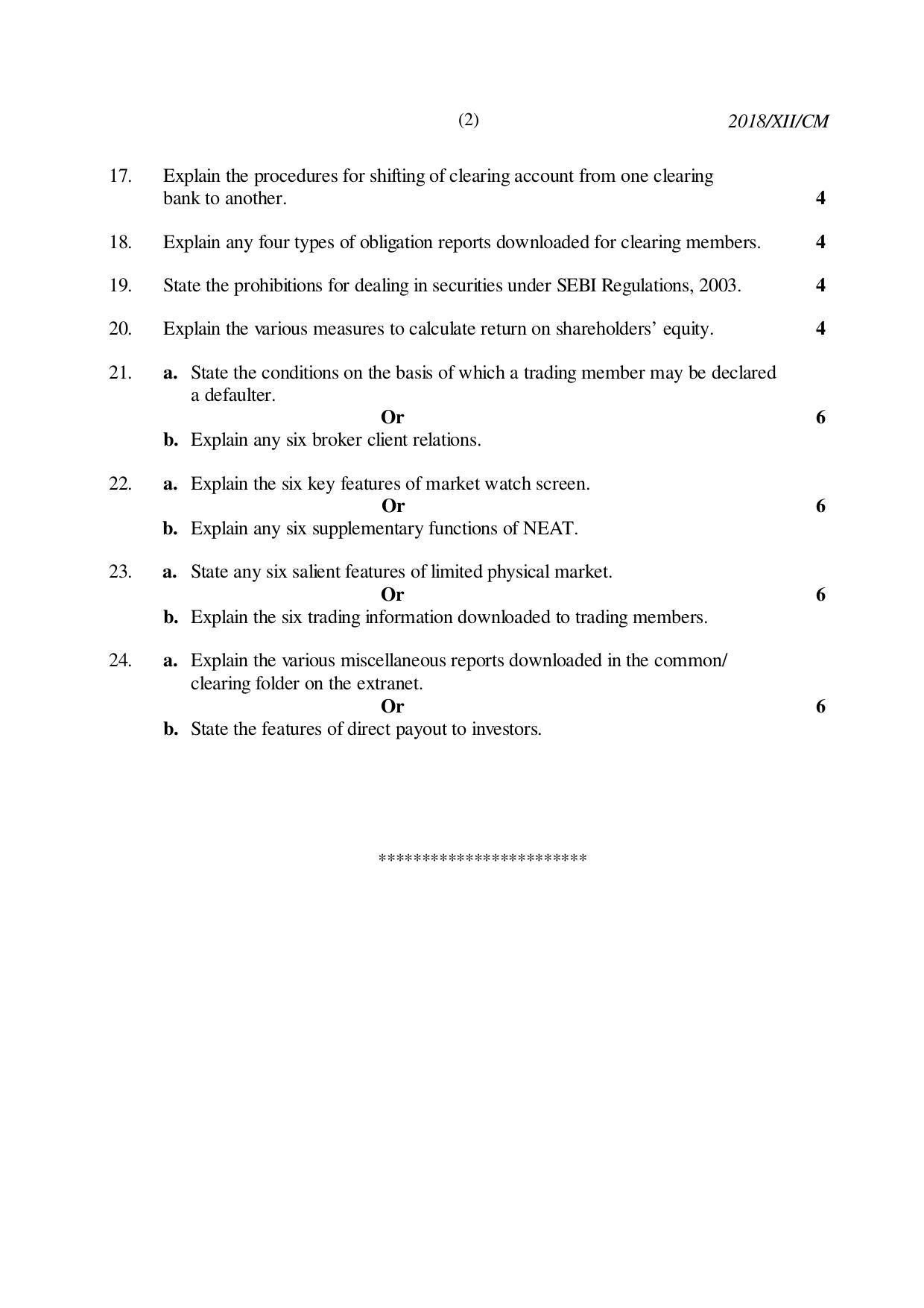 Nagaland Board Class 12 CAPITAL MARKETS 2018 Question Papers - Page 2