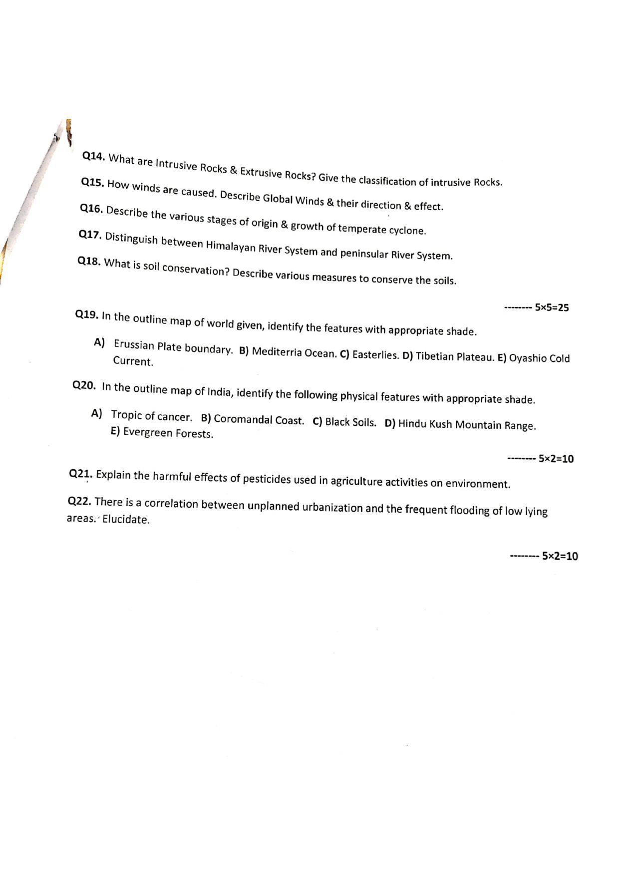 JKBOSE Class 11 Geography Model Question Paper 2023 - Page 2