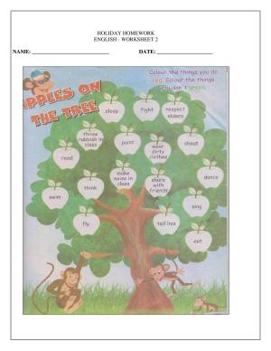 Worksheet for Class 1 English Assignment 13