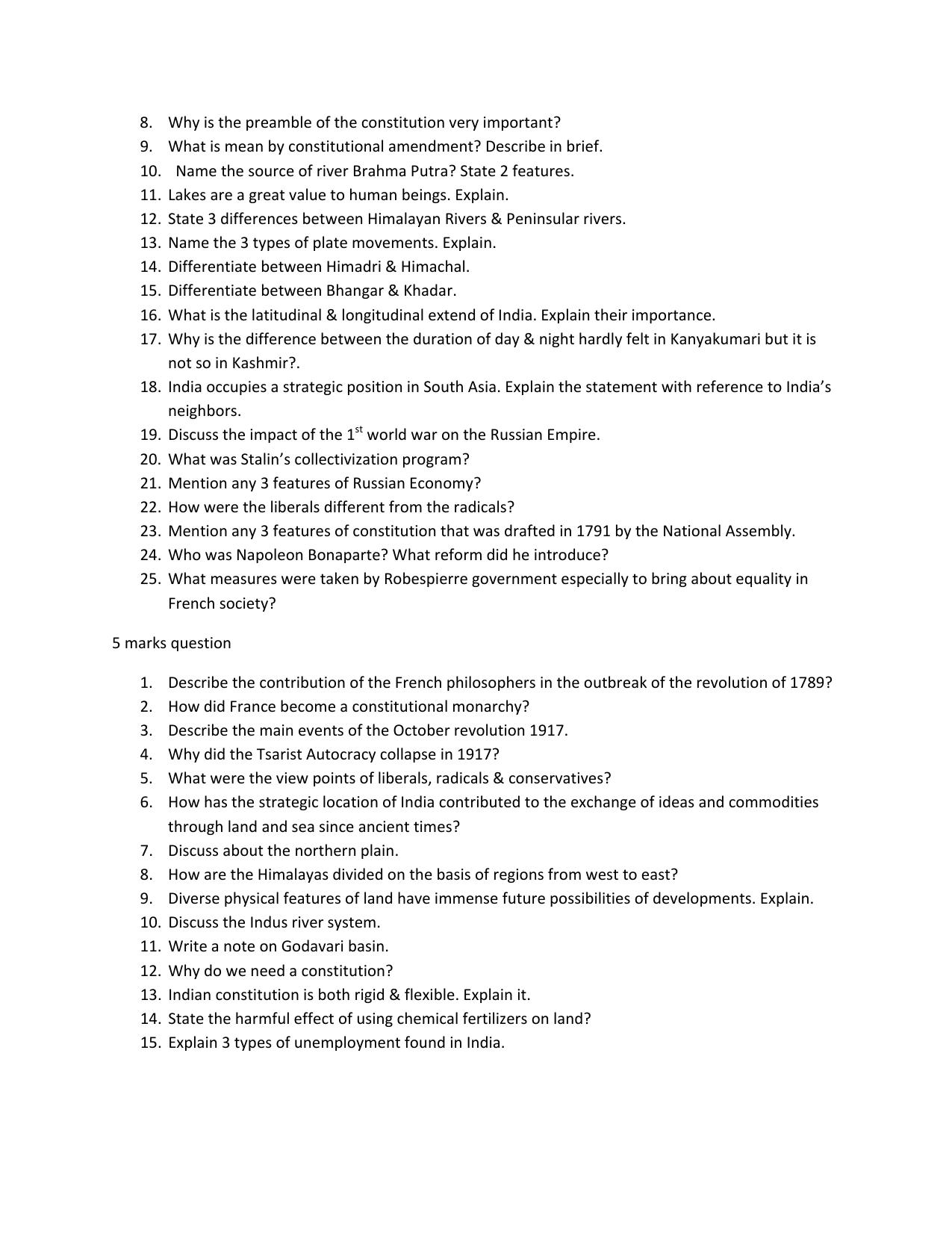 CBSE Worksheets for Class 9 Social Science Assignment 8 - Page 2
