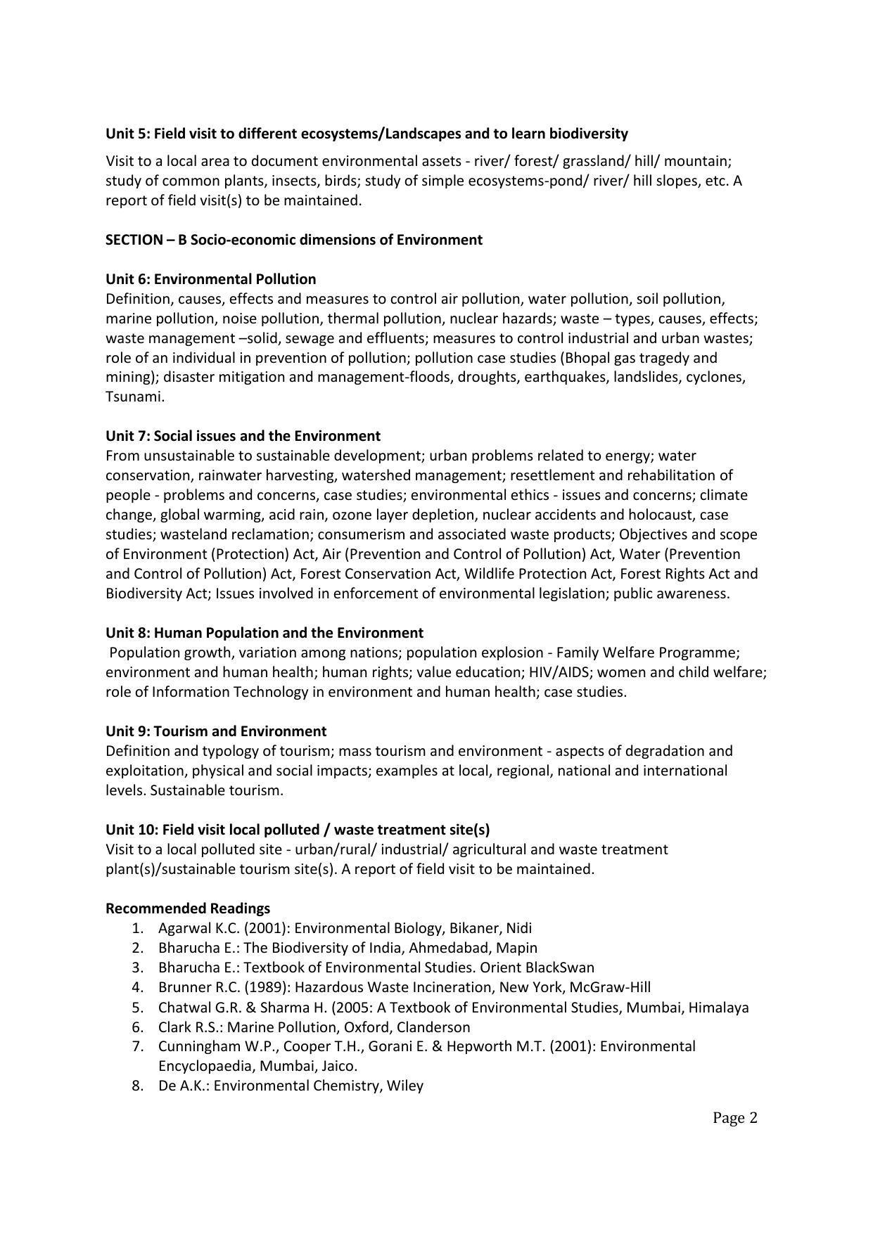 GU ART Environmental Science Syllabus - Page 2