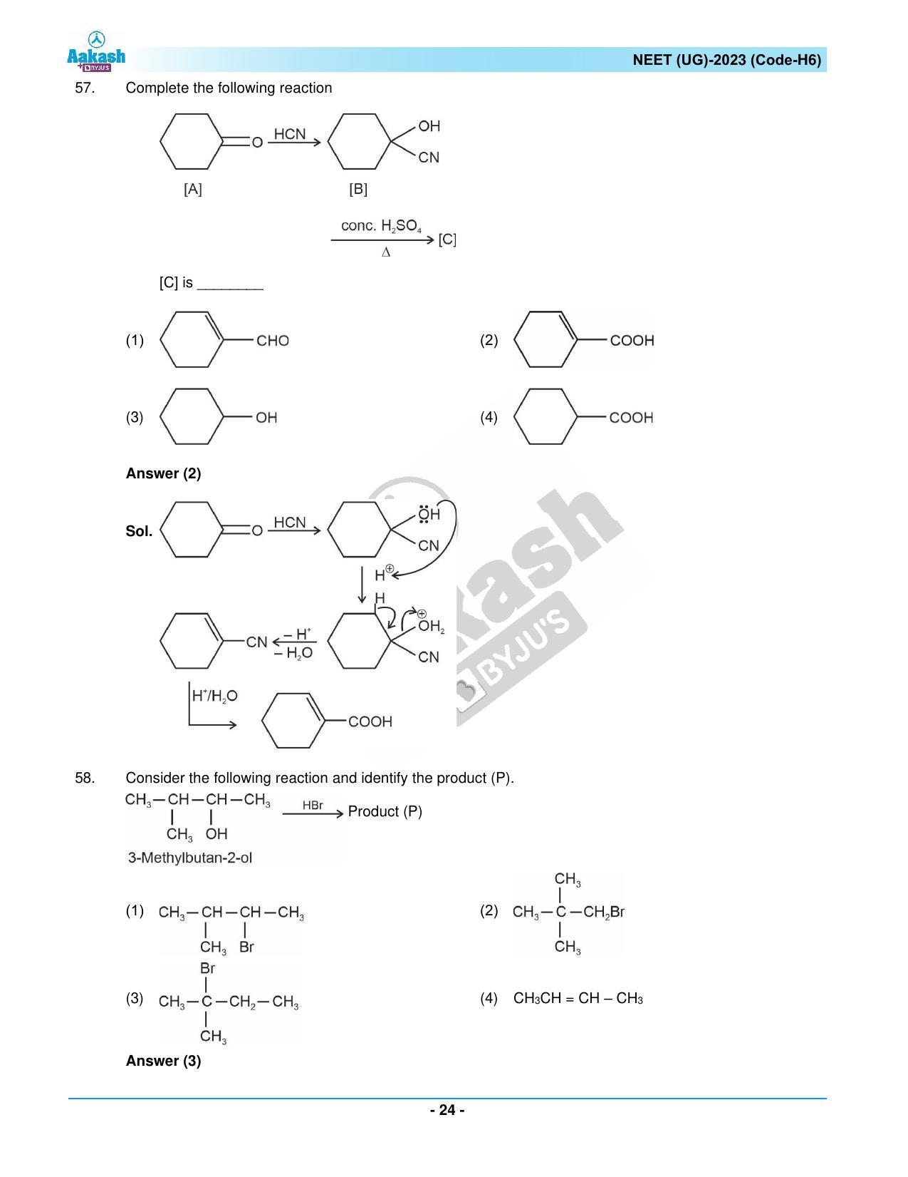 NEET 2023 Question Paper H6 (Aakash Institute) - Page 24