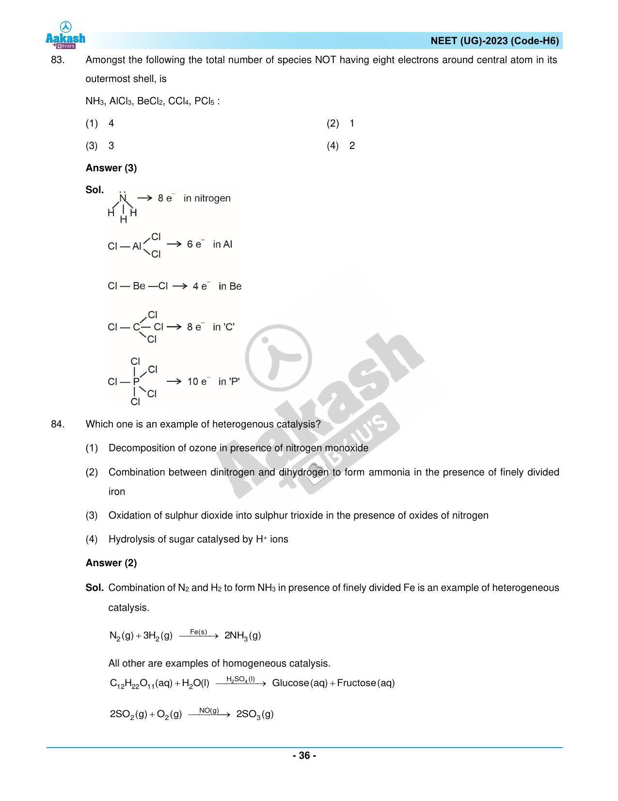 NEET 2023 Question Paper H6 (Aakash Institute) - Page 36