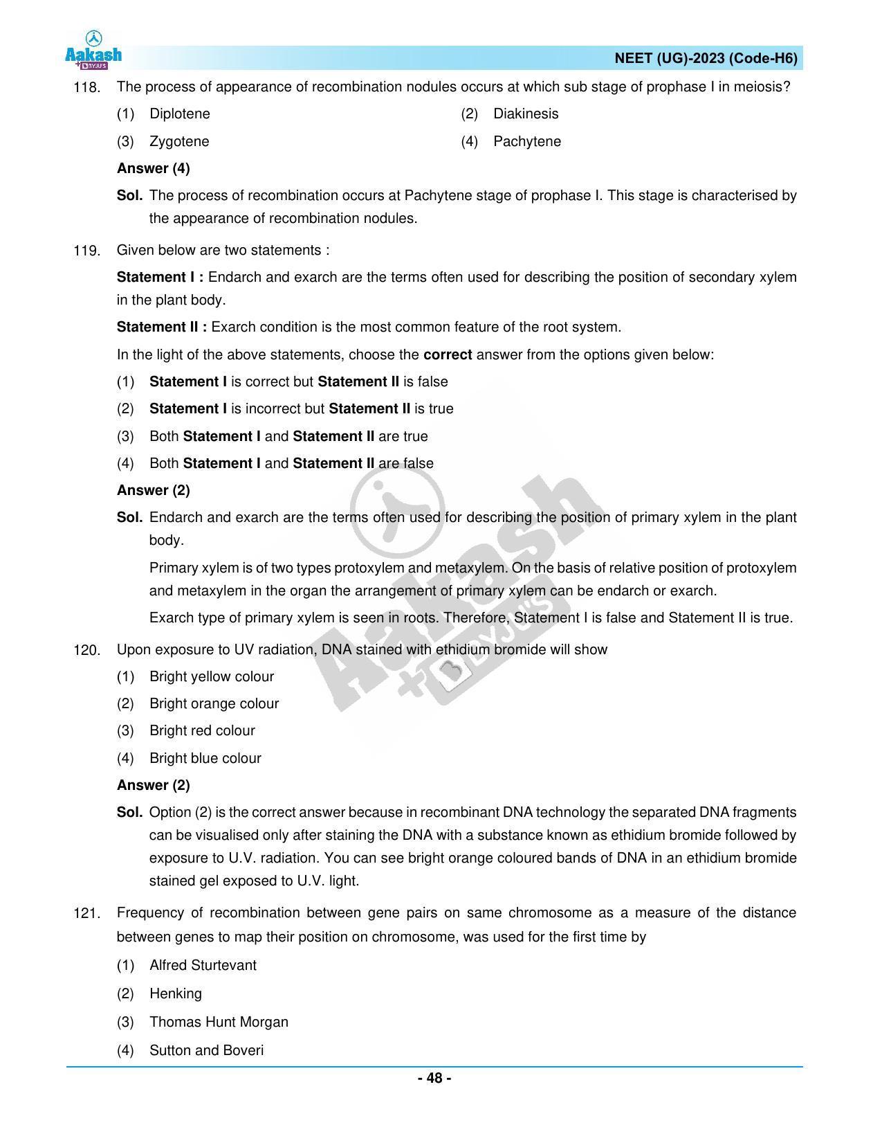 NEET 2023 Question Paper H6 (Aakash Institute) - Page 48