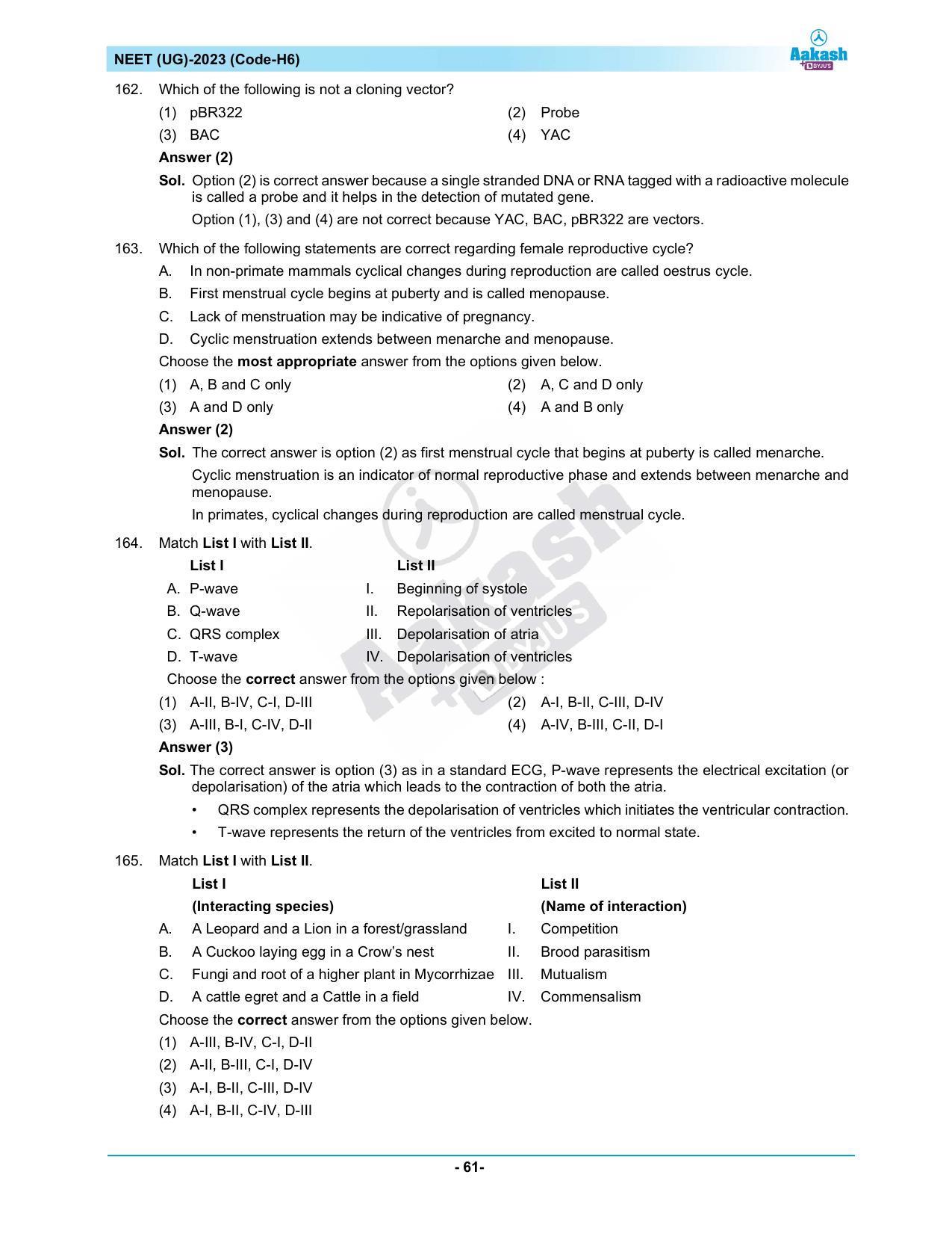 NEET 2023 Question Paper H6 (Aakash Institute) - Page 61
