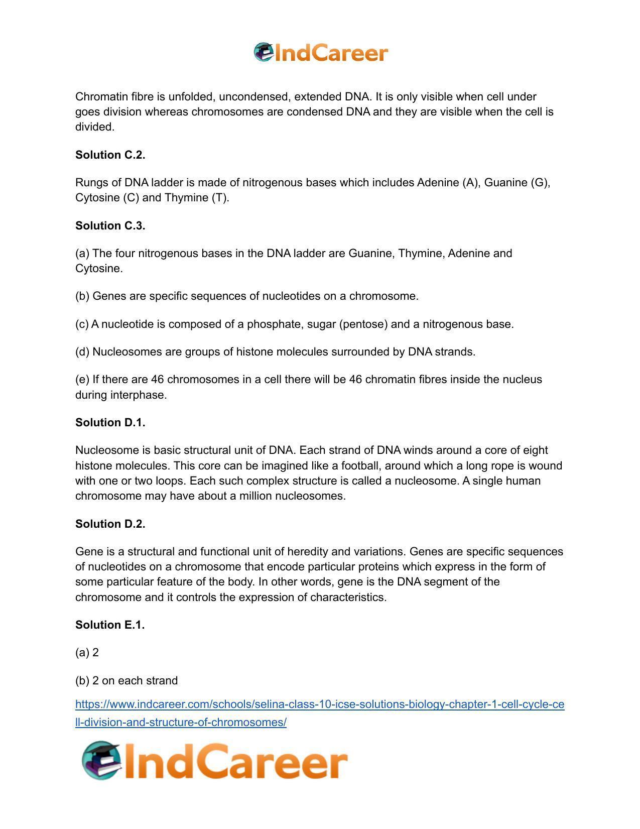Selina Class 10 ICSE Solutions Biology : Chapter 1- Cell Cycle, Cell Division and Structure of Chromosomes - Page 3