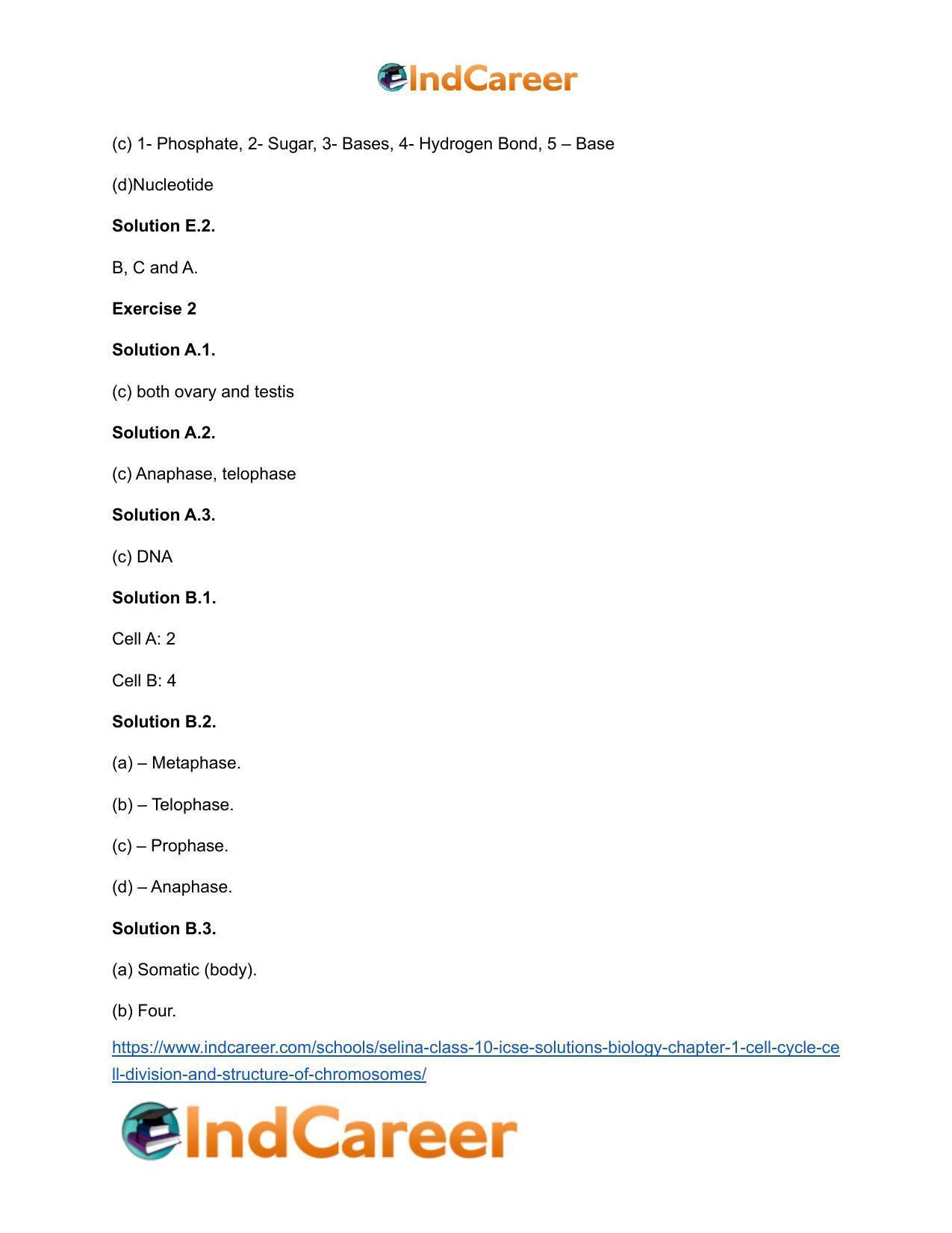 Selina Class 10 ICSE Solutions Biology : Chapter 1- Cell Cycle, Cell Division and Structure of Chromosomes - Page 4