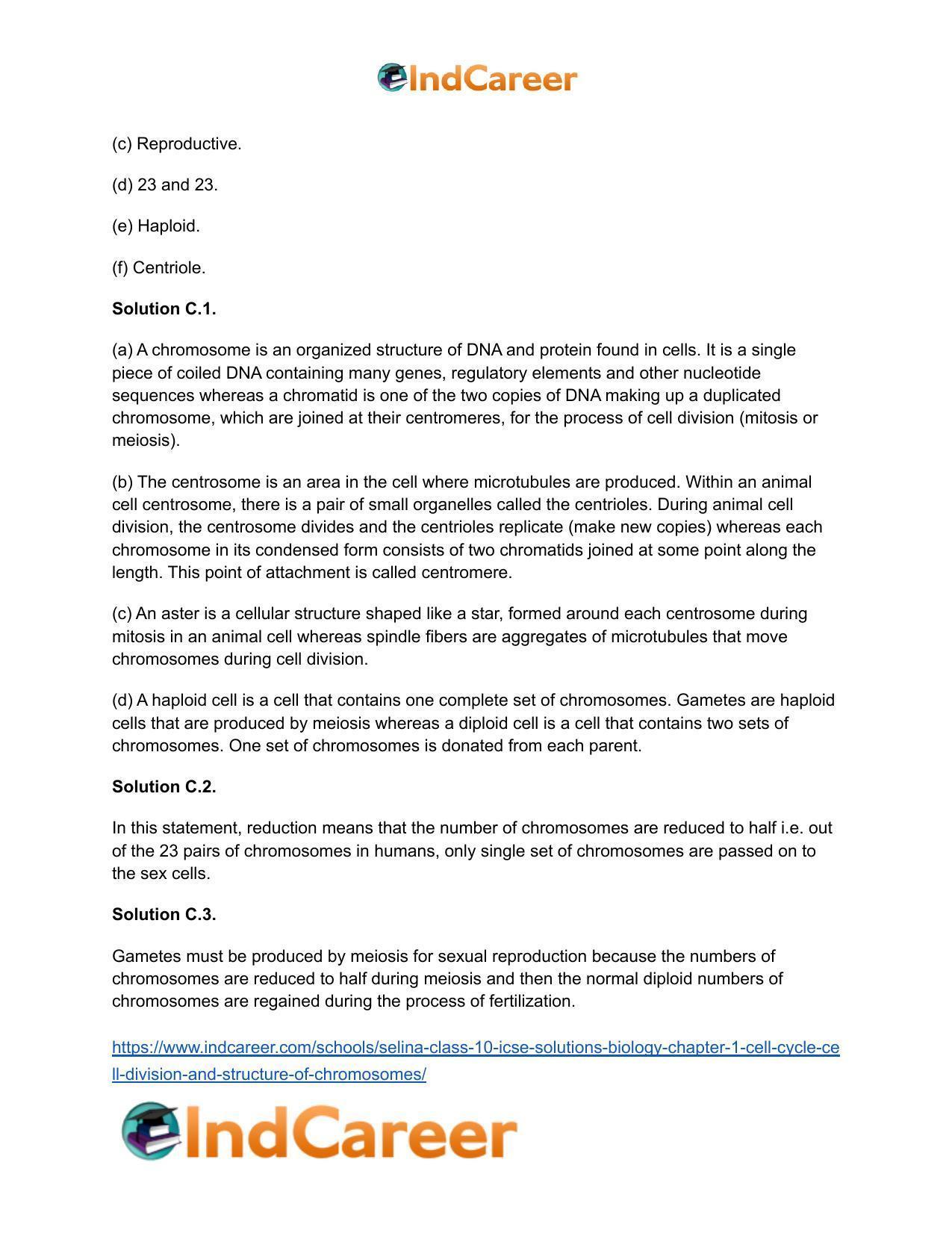 Selina Class 10 ICSE Solutions Biology : Chapter 1- Cell Cycle, Cell Division and Structure of Chromosomes - Page 5