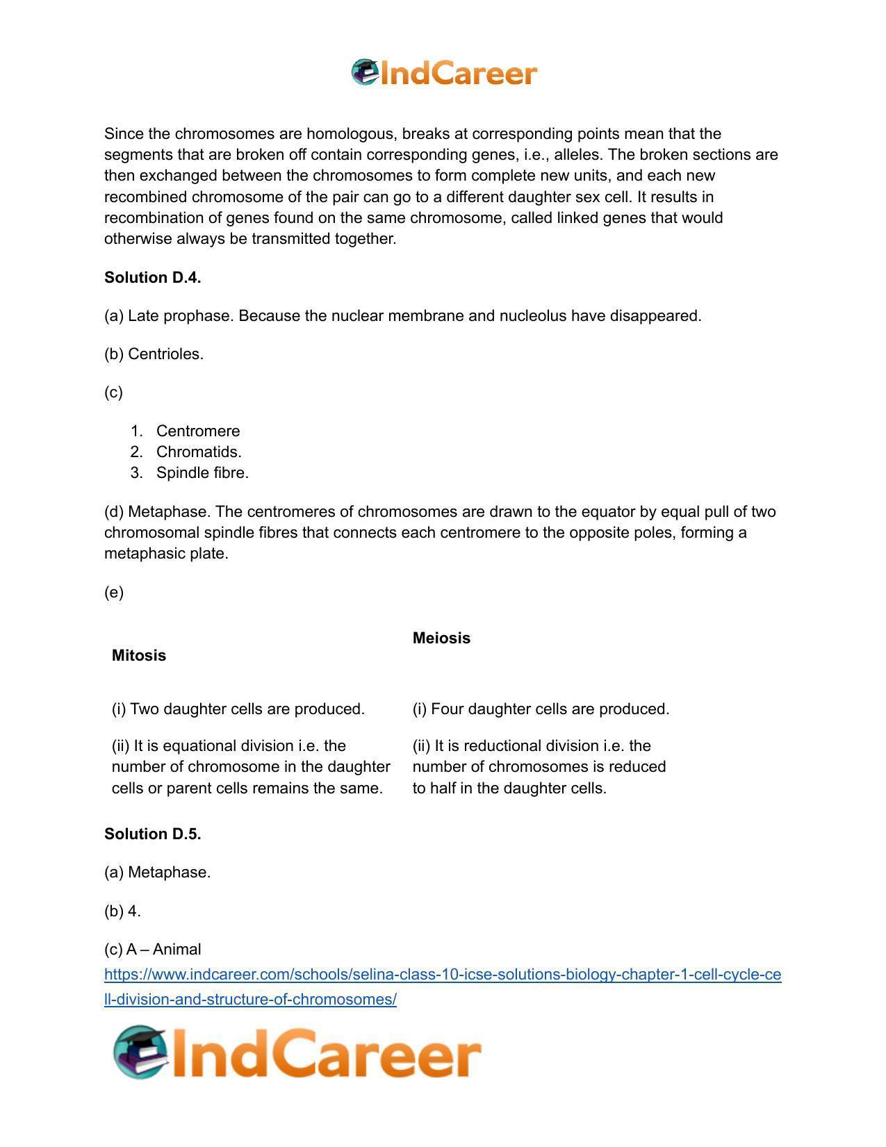 Selina Class 10 ICSE Solutions Biology : Chapter 1- Cell Cycle, Cell Division and Structure of Chromosomes - Page 8