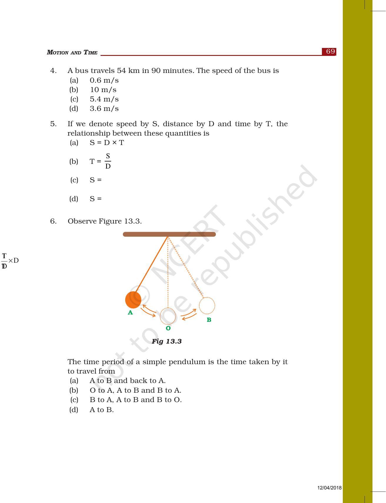 NCERT Exemplar Book for Class 7 Science: Chapter 13-Motion and Time - Page 3