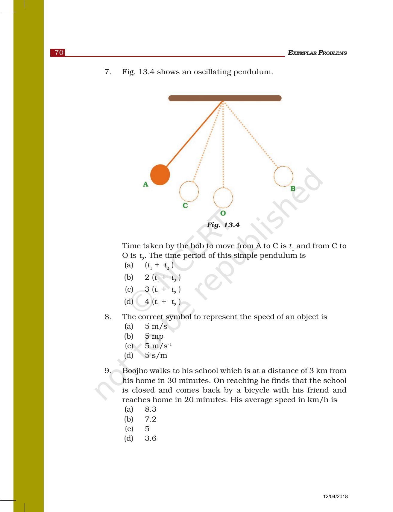 NCERT Exemplar Book for Class 7 Science: Chapter 13-Motion and Time - Page 4